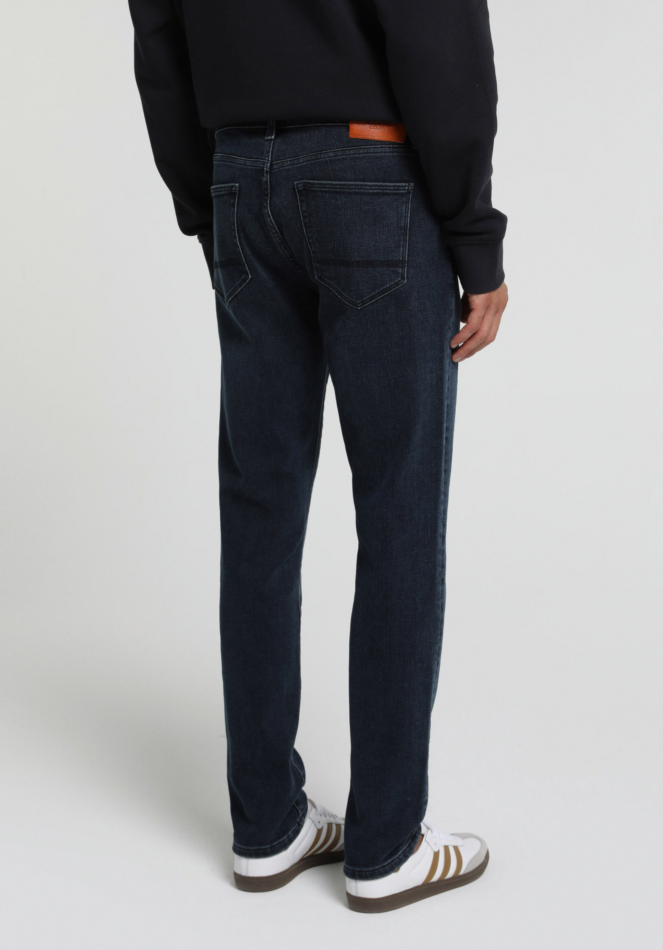 Slim Fit   Erkek Blue Black Denim Jean Pantolon