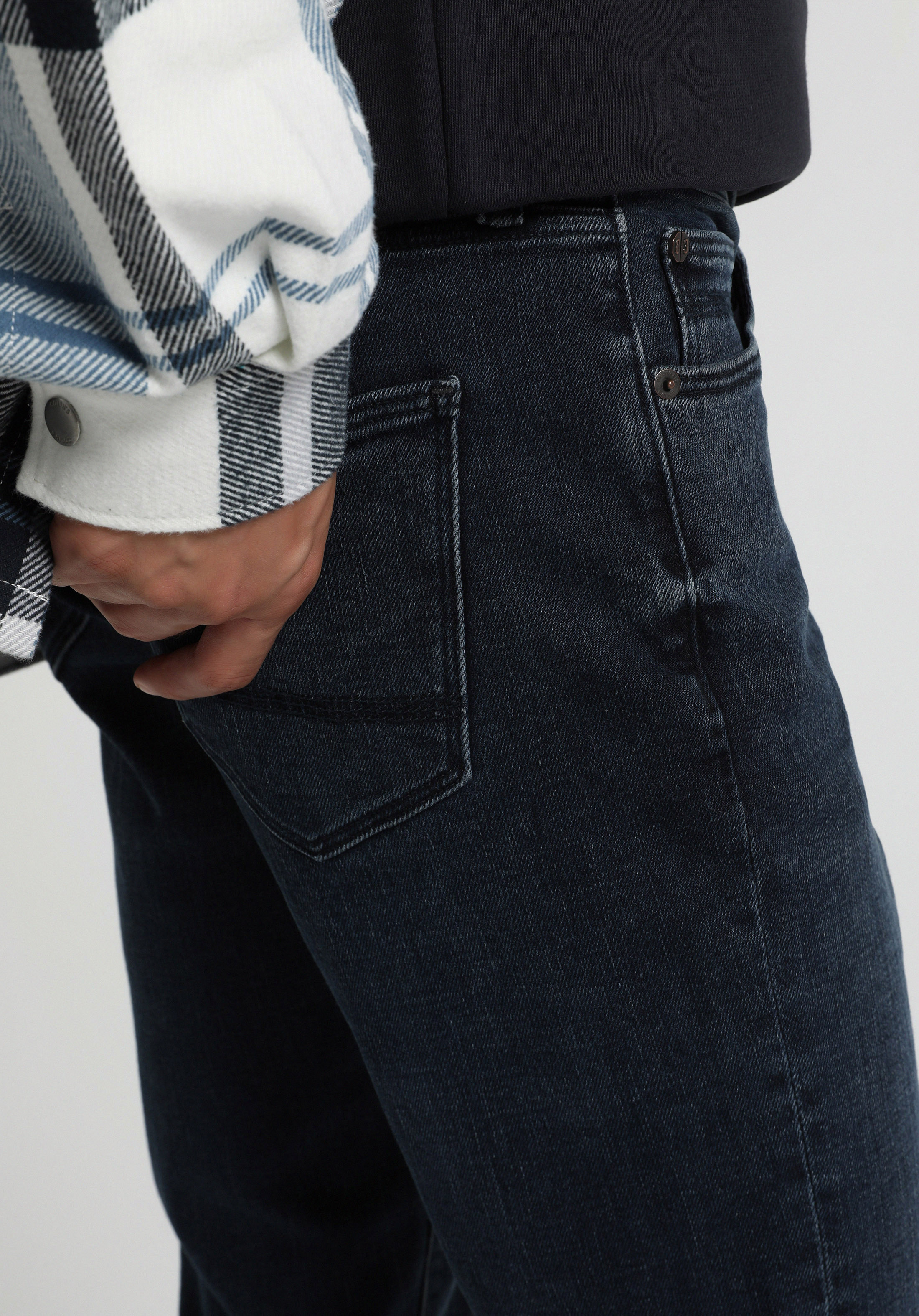 Slim Fit   Erkek Blue Black Denim Jean Pantolon