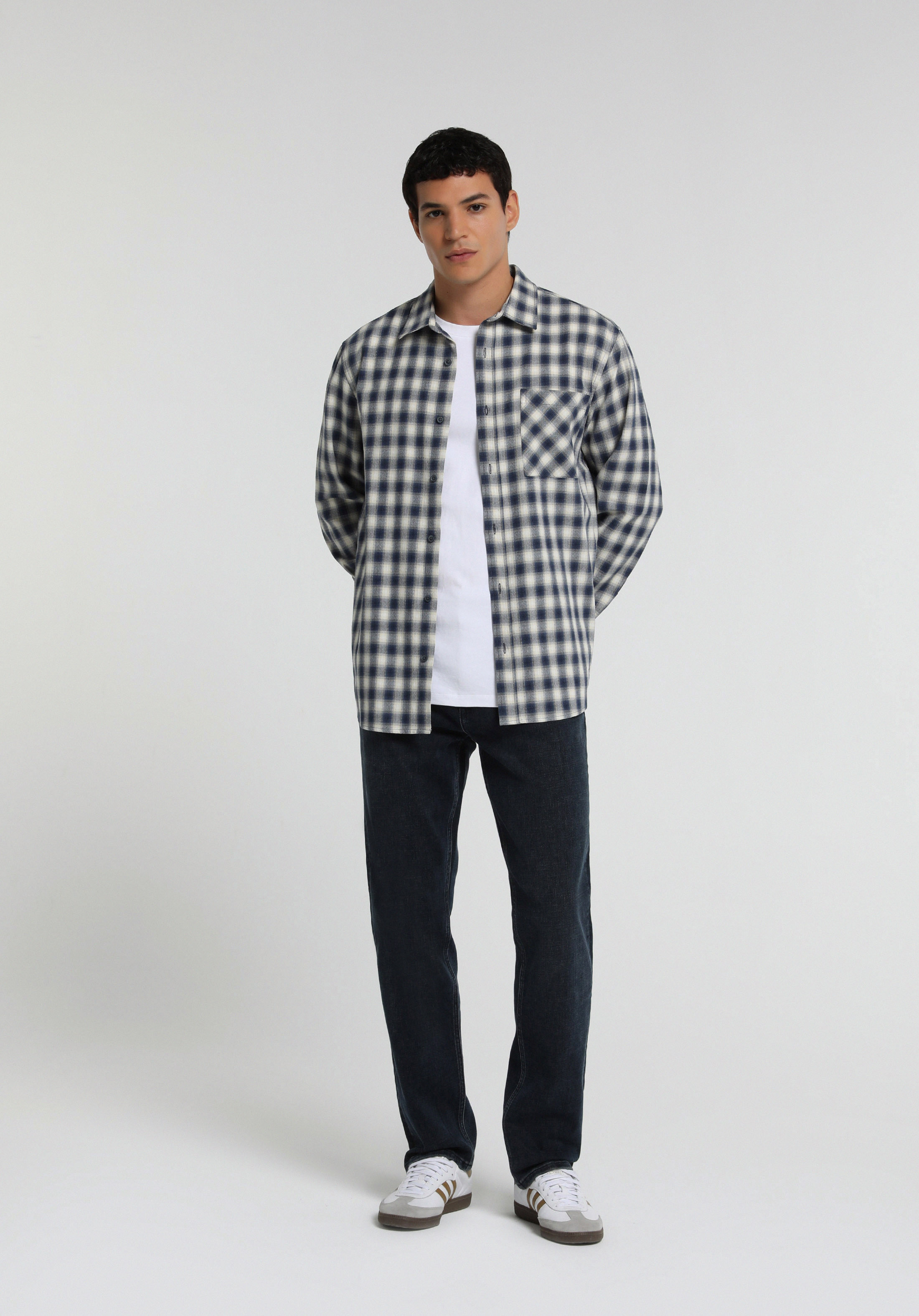 Straight Fit   Erkek Blue Black Denim Jean Pantolon