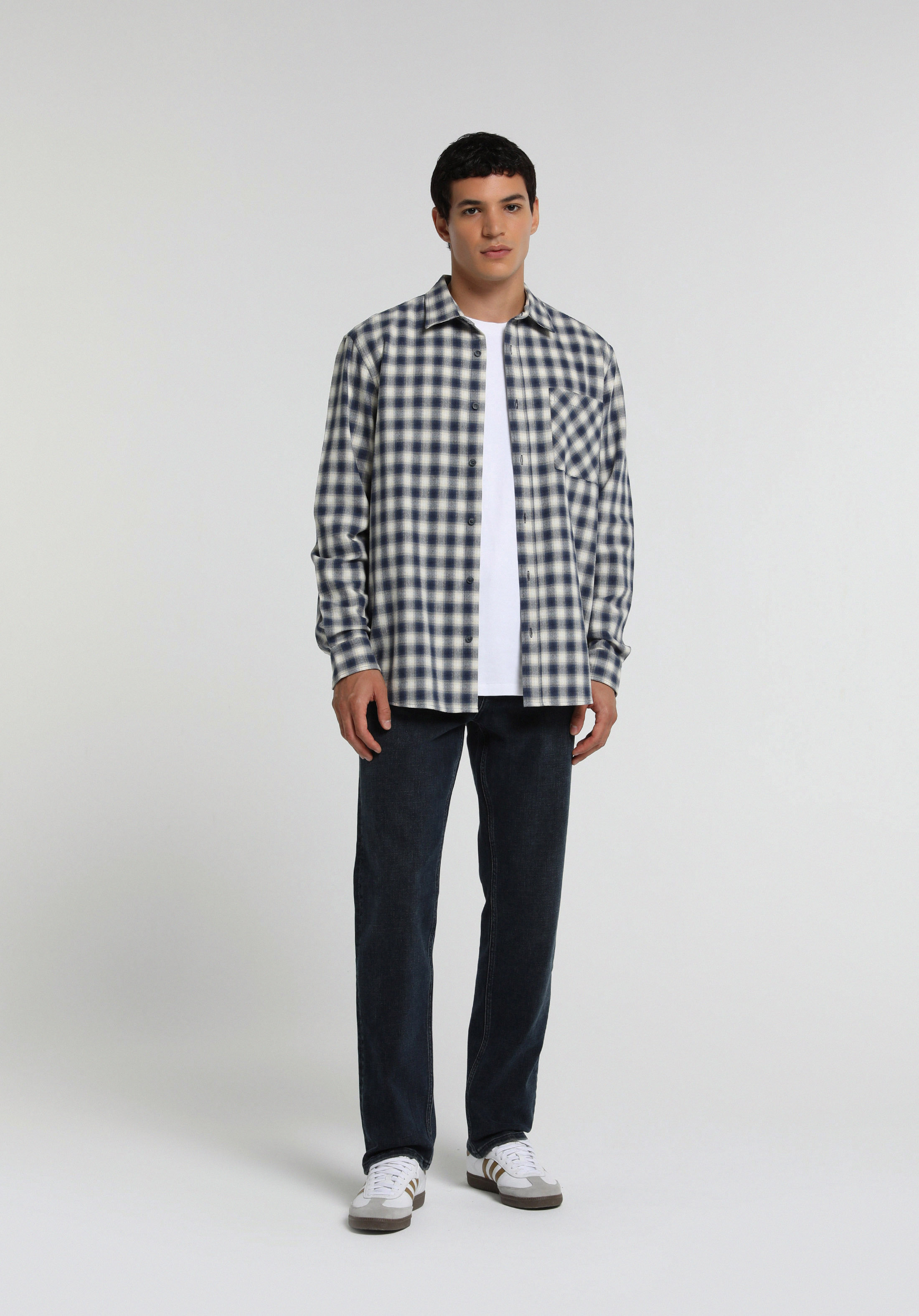 Straight Fit   Erkek Blue Black Denim Jean Pantolon