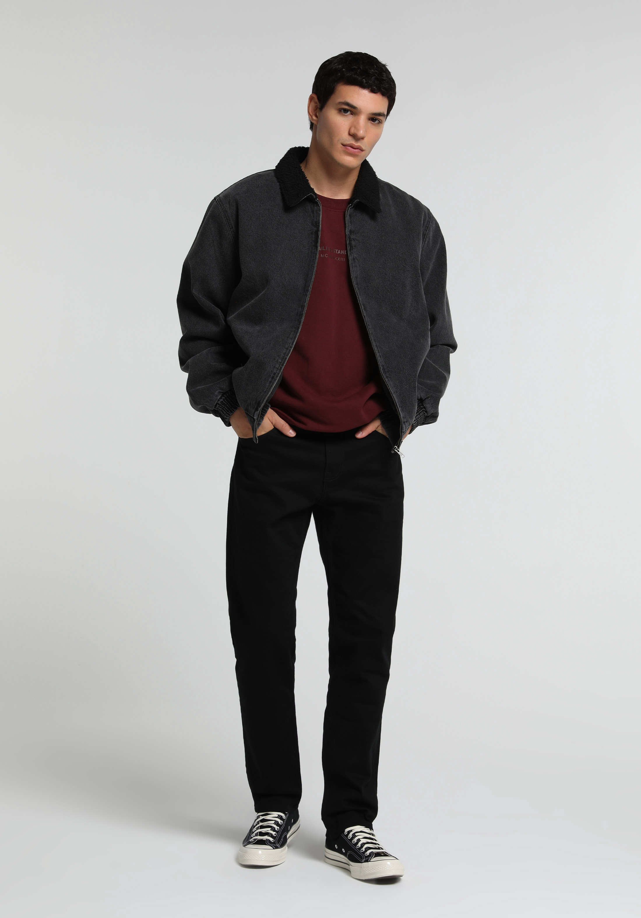 Straight Fit   Erkek Black Black Denim Jean Pantolon