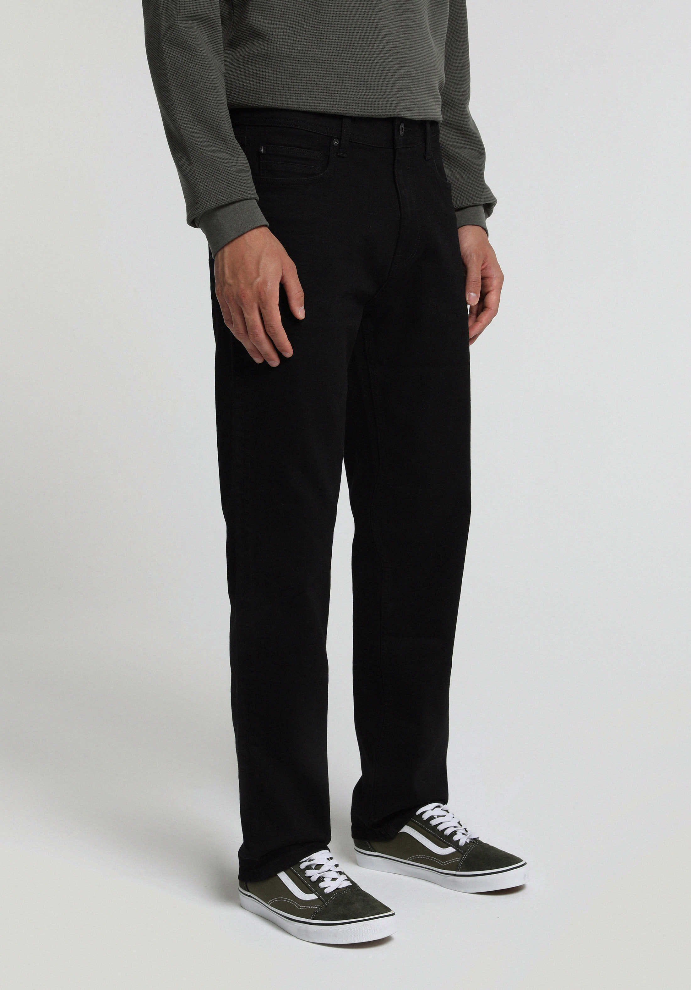 Relaxed Straight Fit   Erkek Mid İndigo Denim Jean Pantolon