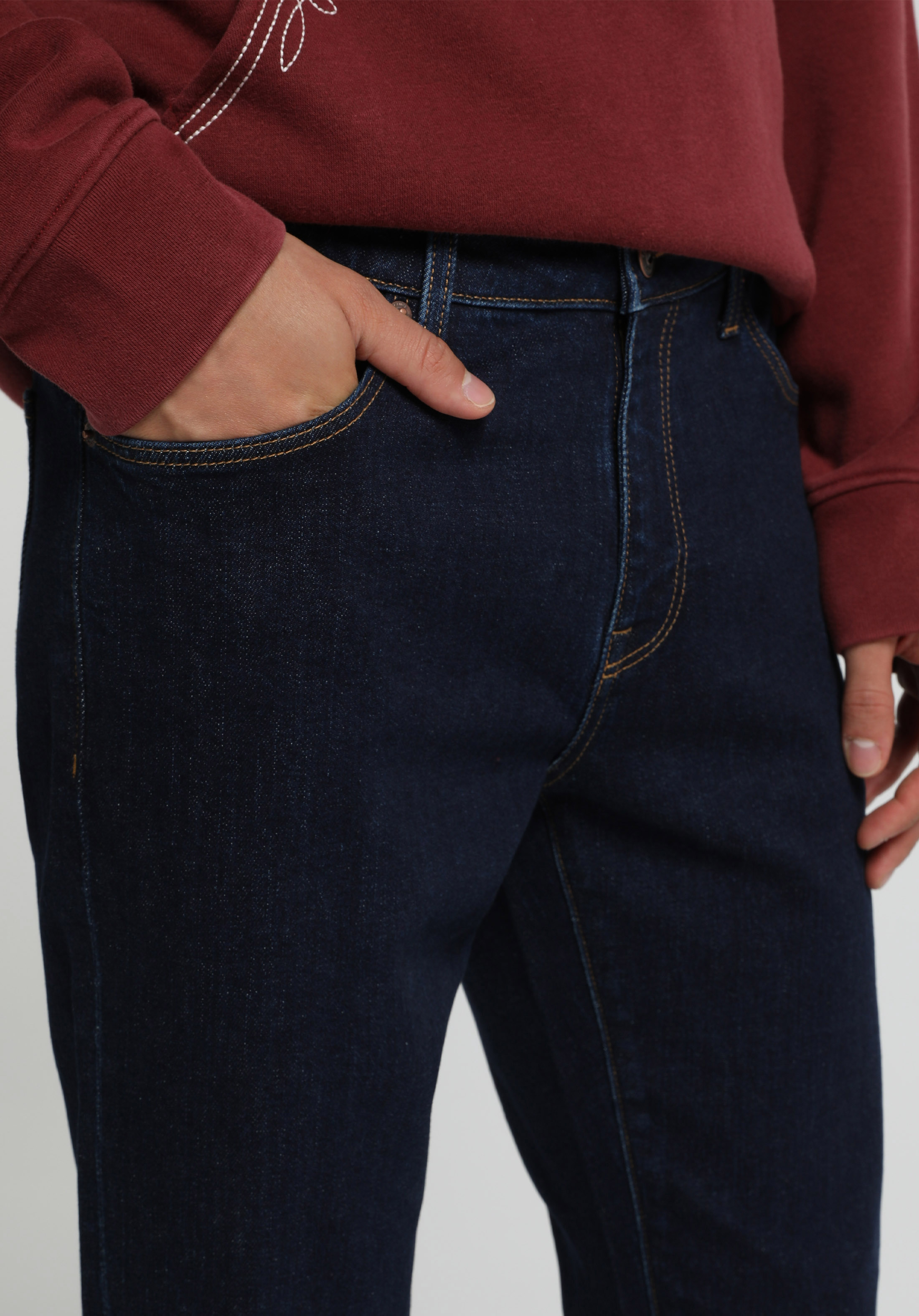 Slim Fit   Erkek Dark İndigo Denim Jean Pantolon