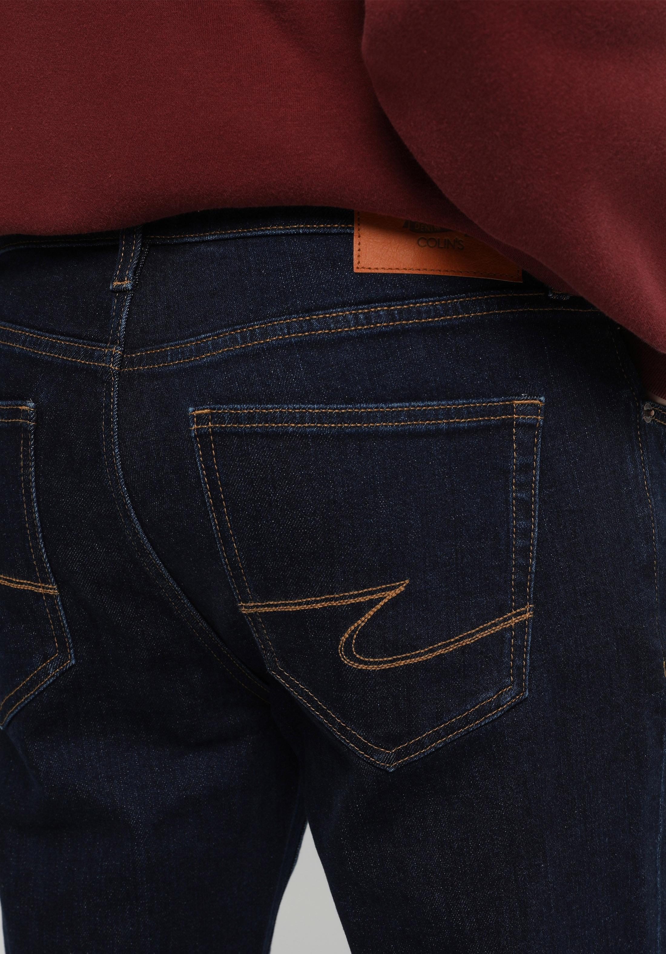 Slim Fit   Erkek Dark İndigo Denim Jean Pantolon