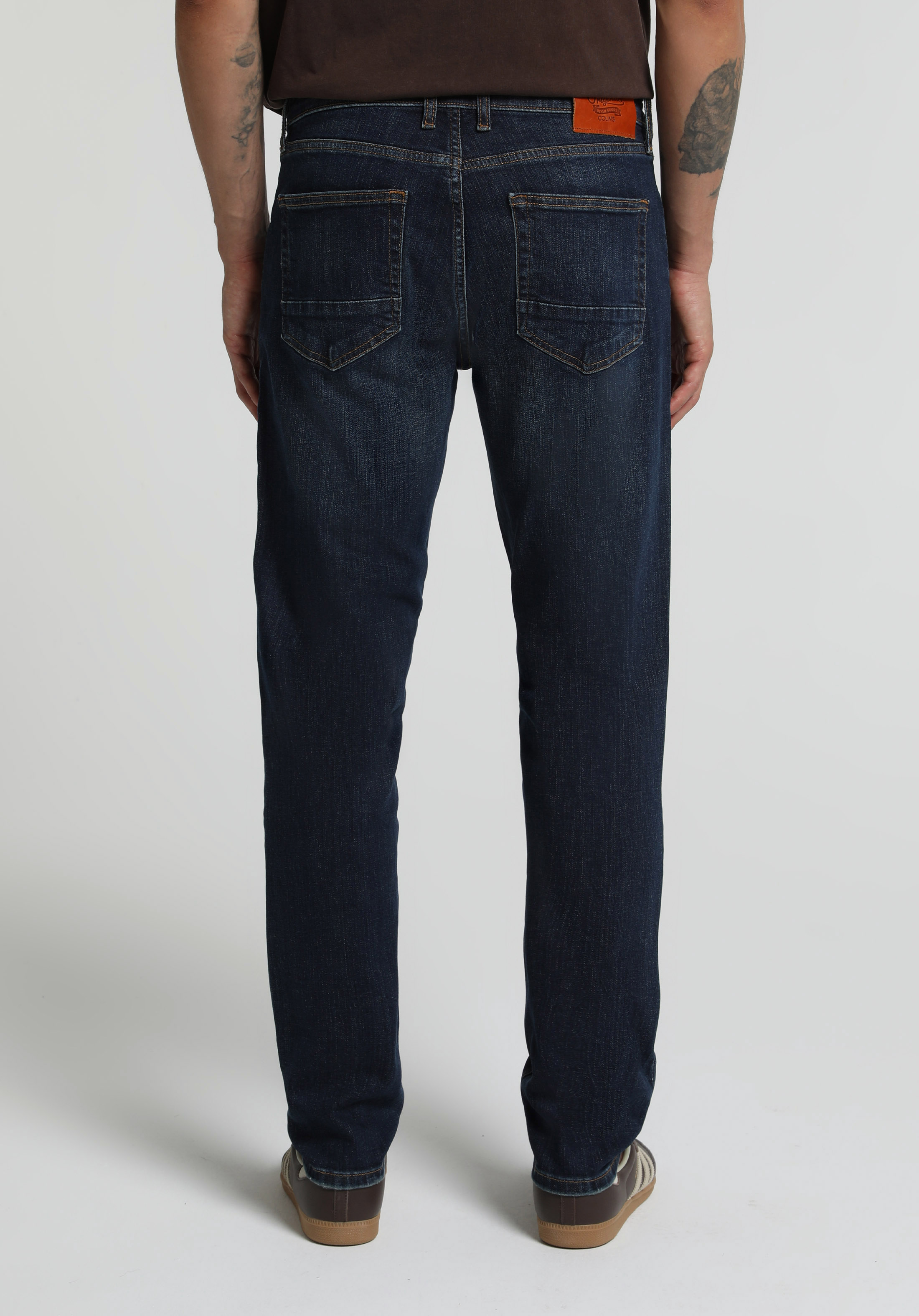 Slim Fit   Erkek Dark İndigo Denim Jean Pantolon