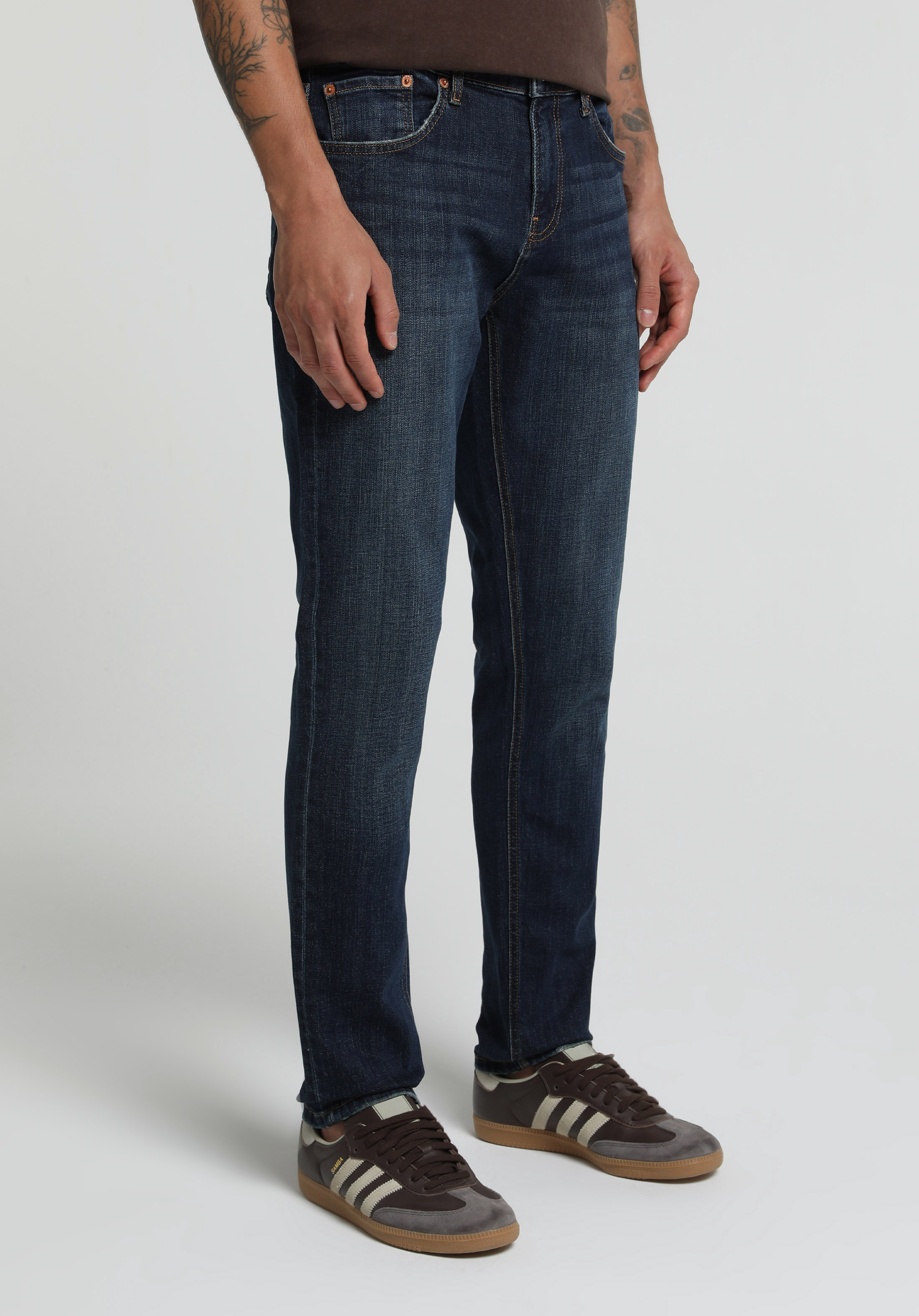 Slim Fit   Erkek Dark İndigo Denim Jean Pantolon