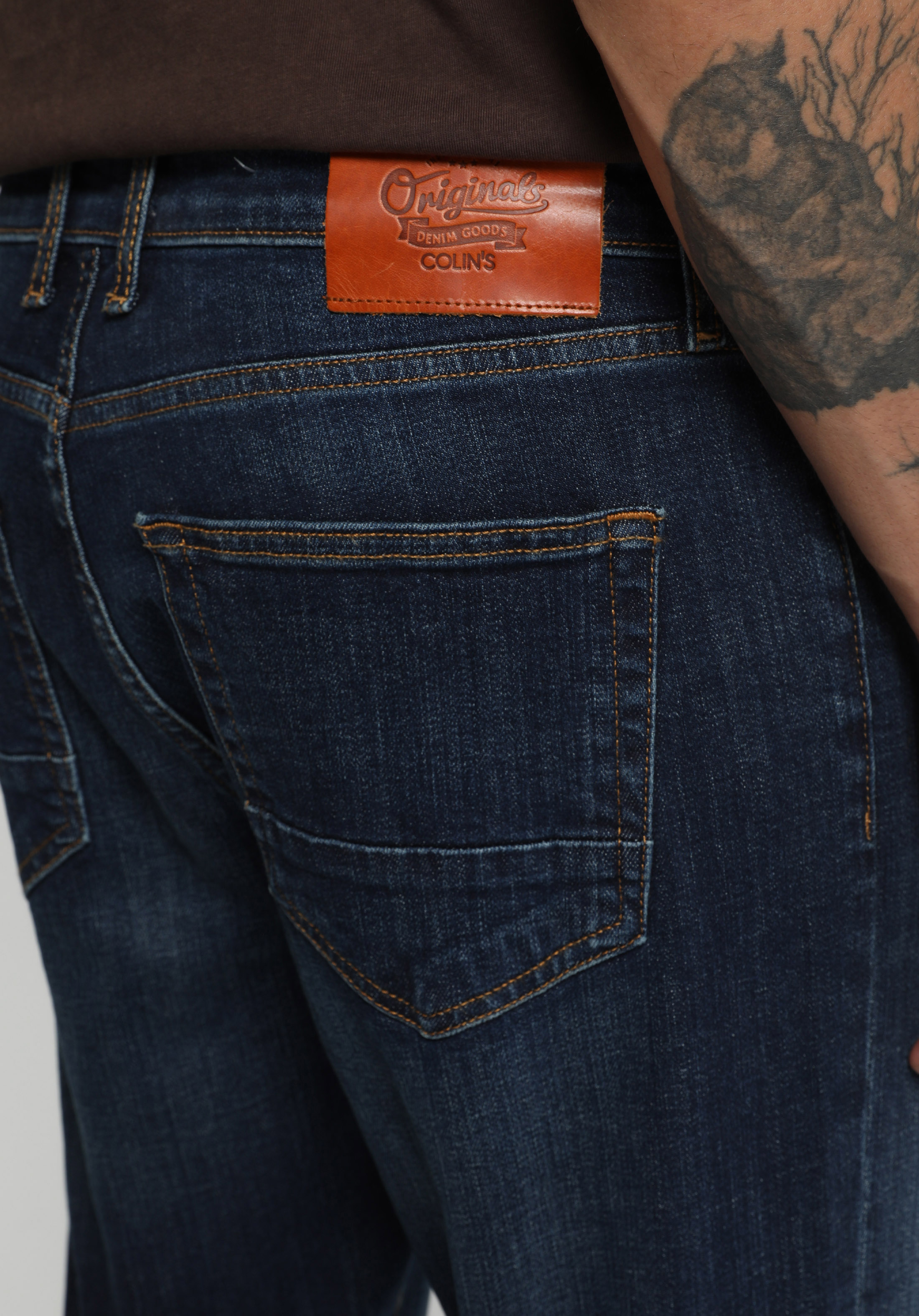 Slim Fit   Erkek Dark İndigo Denim Jean Pantolon