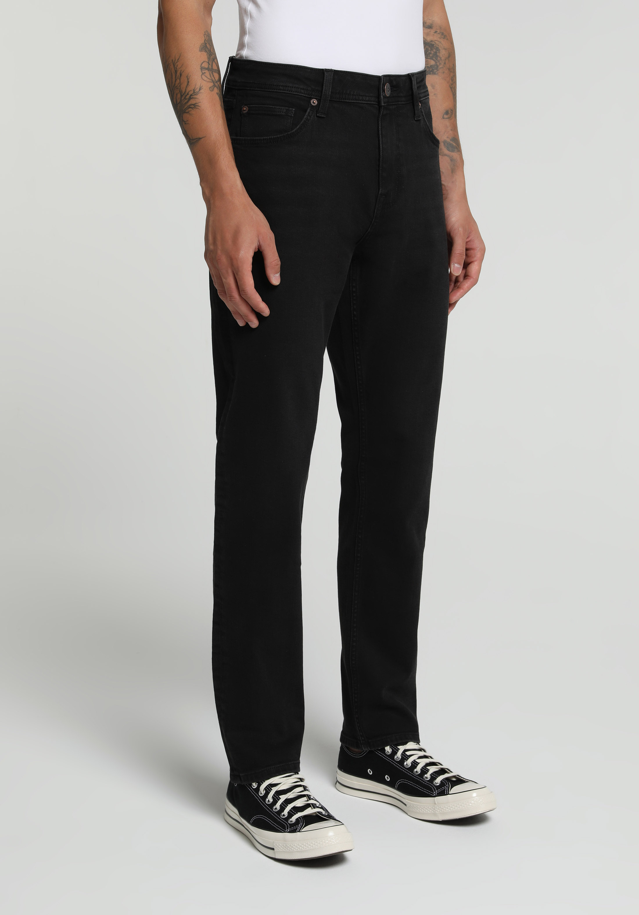 Slim Tapered Fit   Erkek Black Black Denim Jean Pantolon