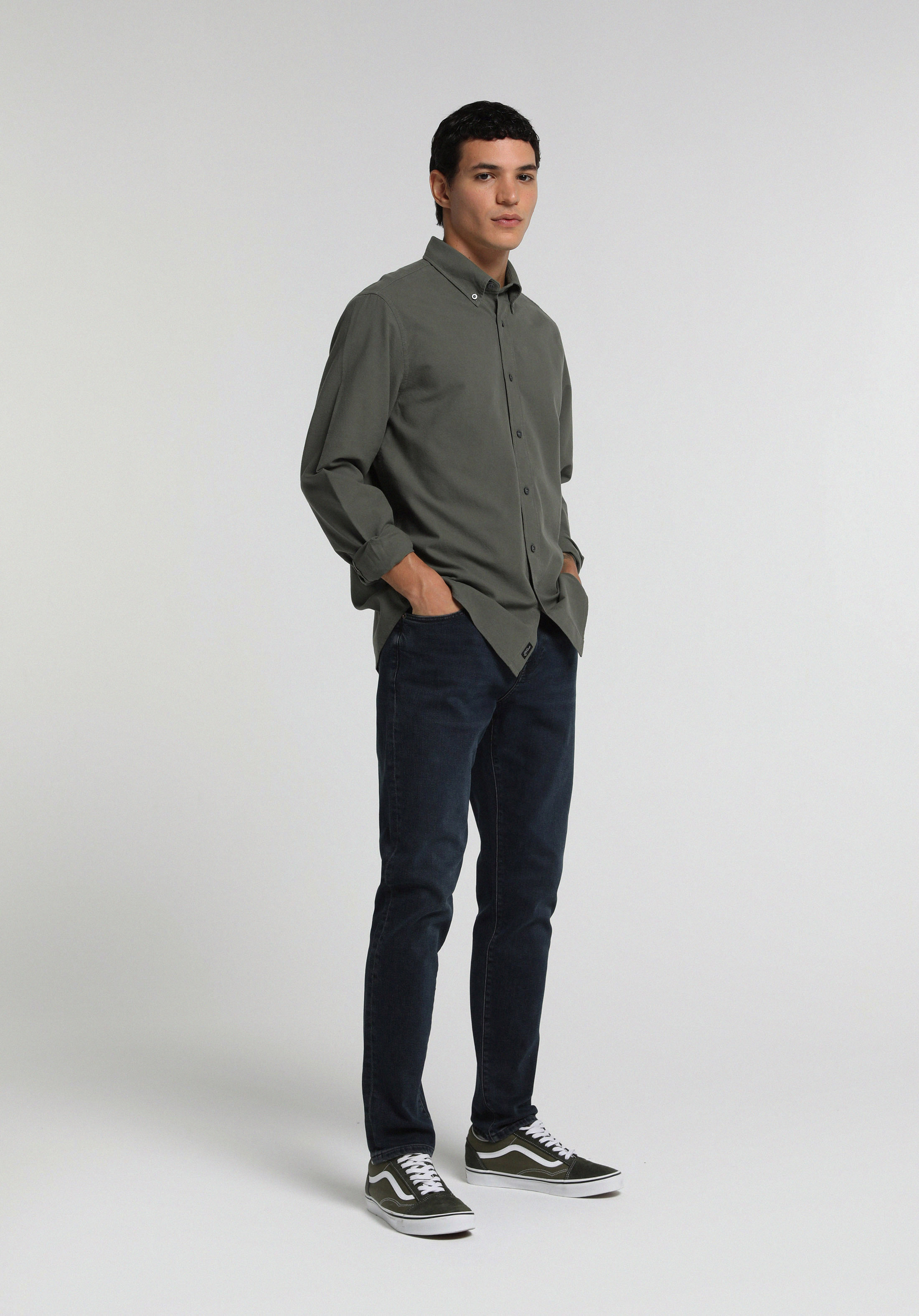 Slim Fit Düşük Bel Dar Paça Erkek Blue Black Denim Jean Pantolon