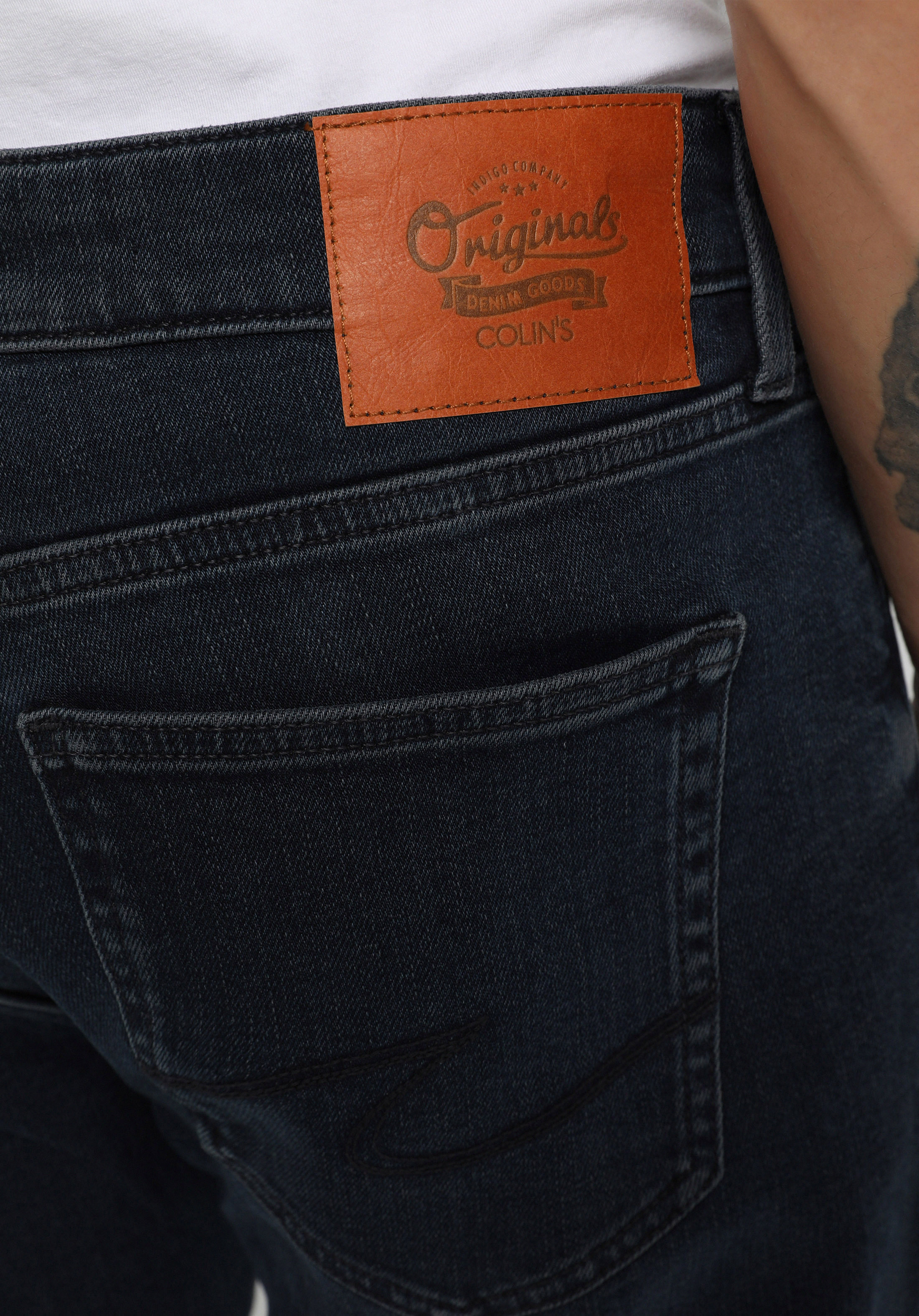 Slim Fit Düşük Bel Dar Paça Erkek Blue Black Denim Jean Pantolon