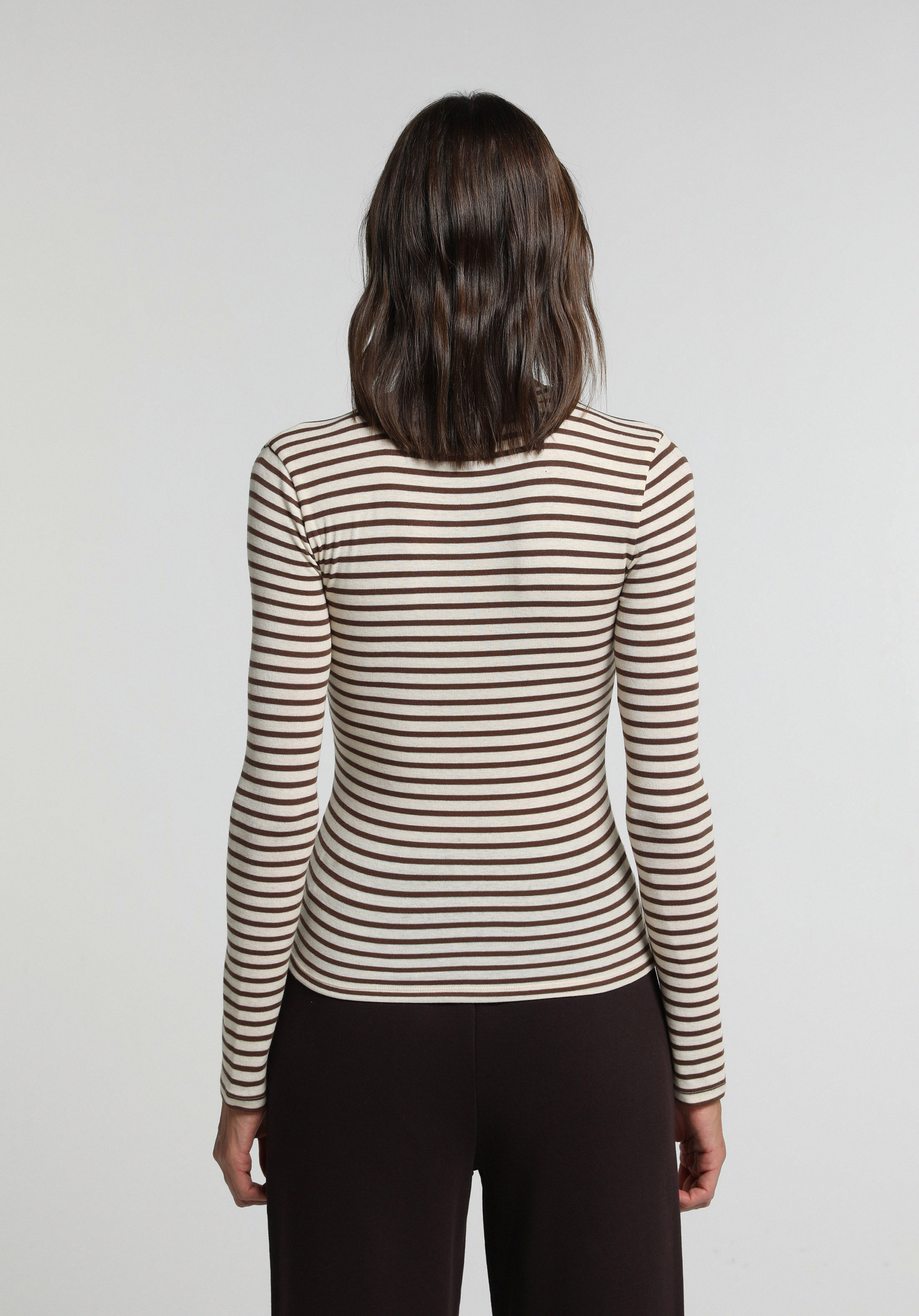 Slim Fit   Kadın Kahverengi  Tişört