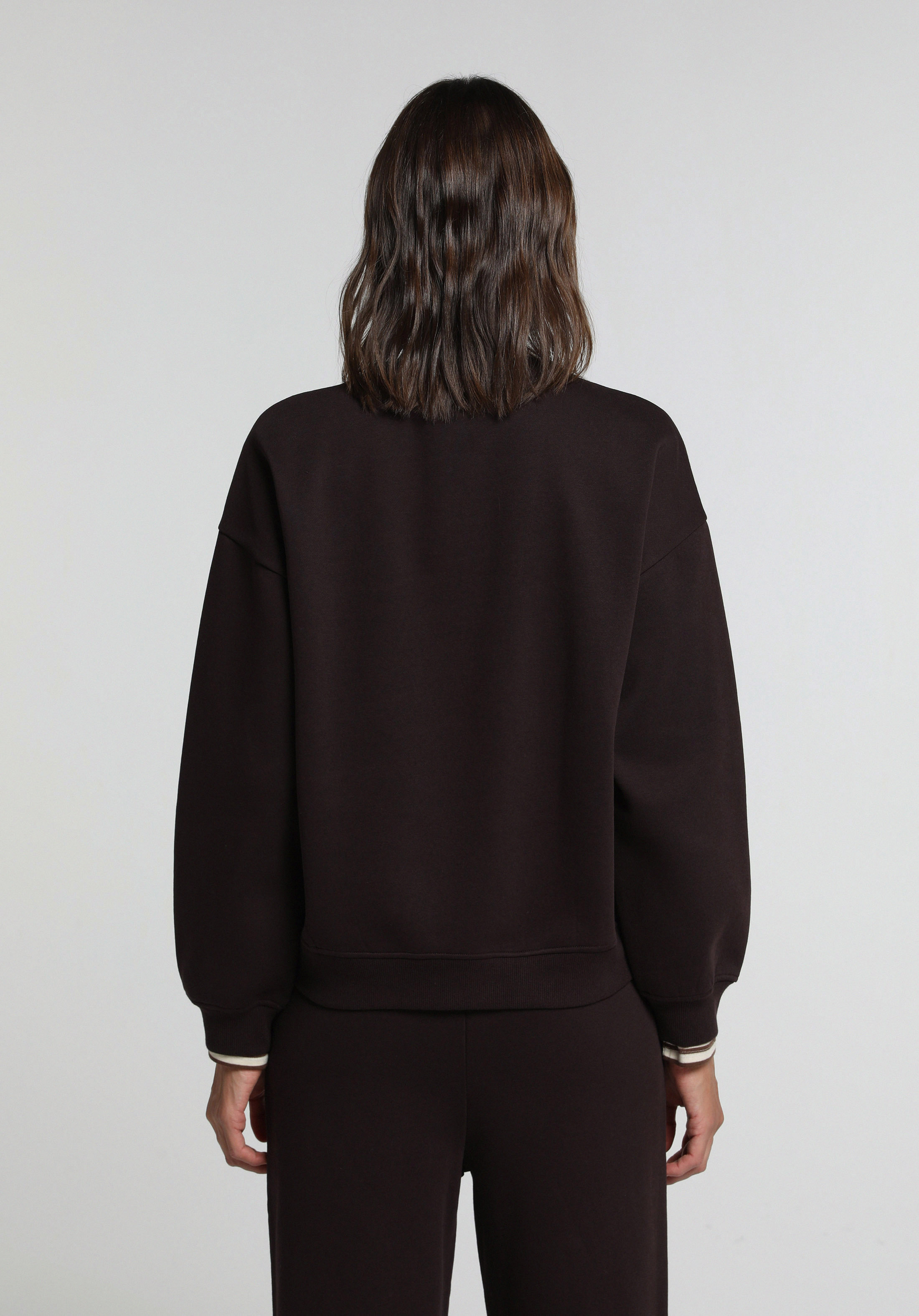 Regular Fit Yuvarlak Yaka Baskılı Kadın Mor Sweatshirt