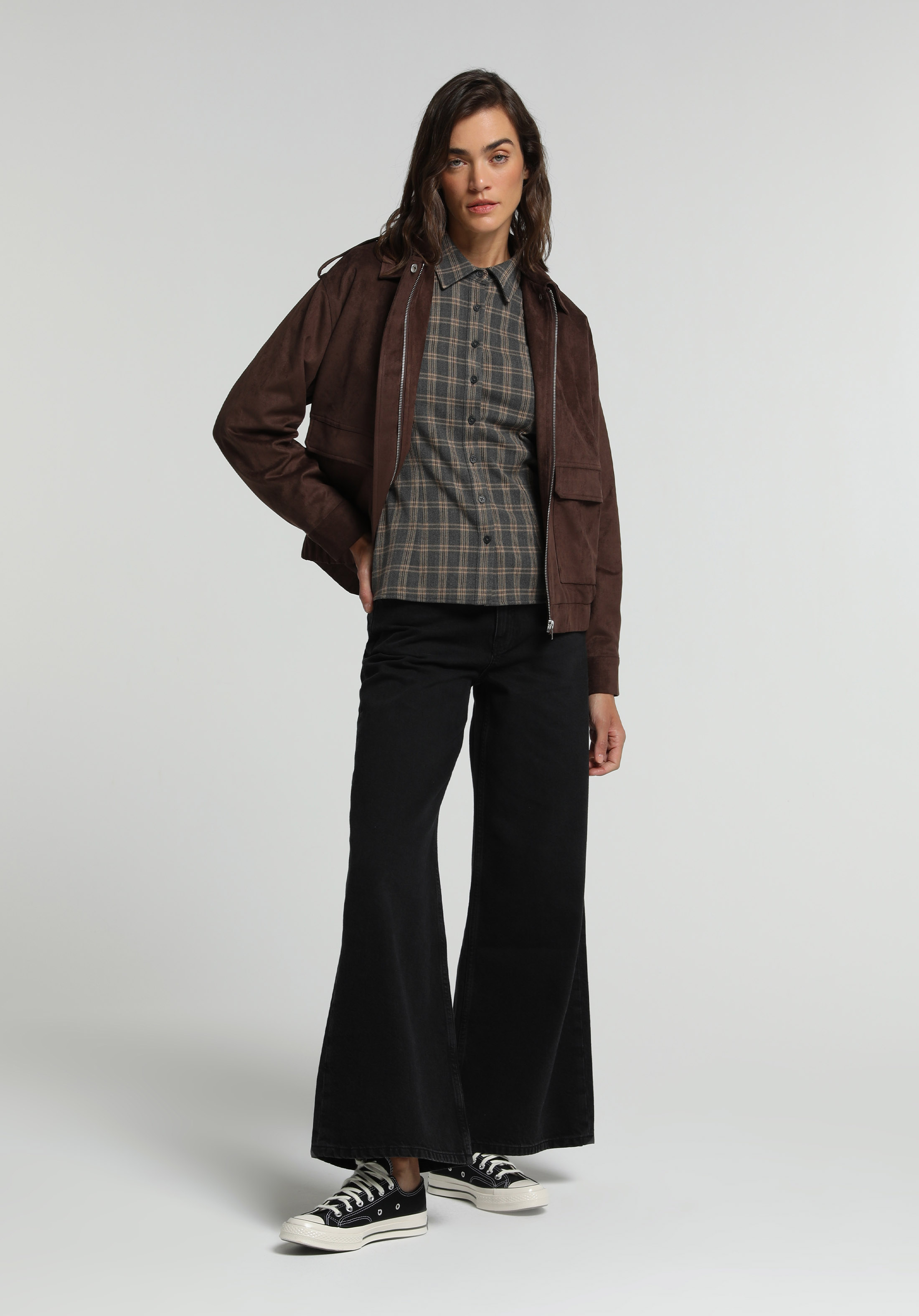 Super Wide Leg Fit   Kadın Black Black Denim Jean Pantolon