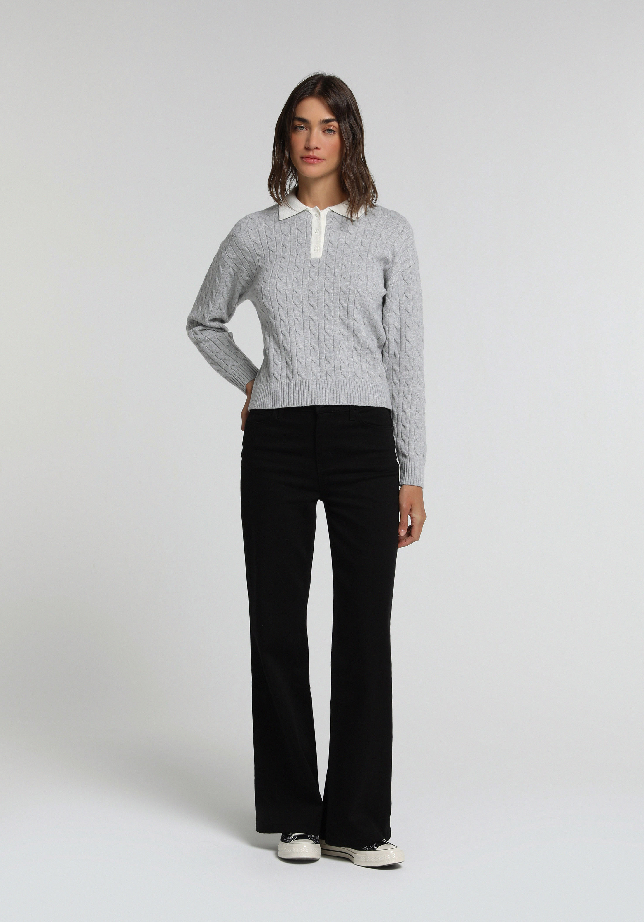 High Rise Super Flare Fit   Kadın Black Black Denim Jean Pantolon