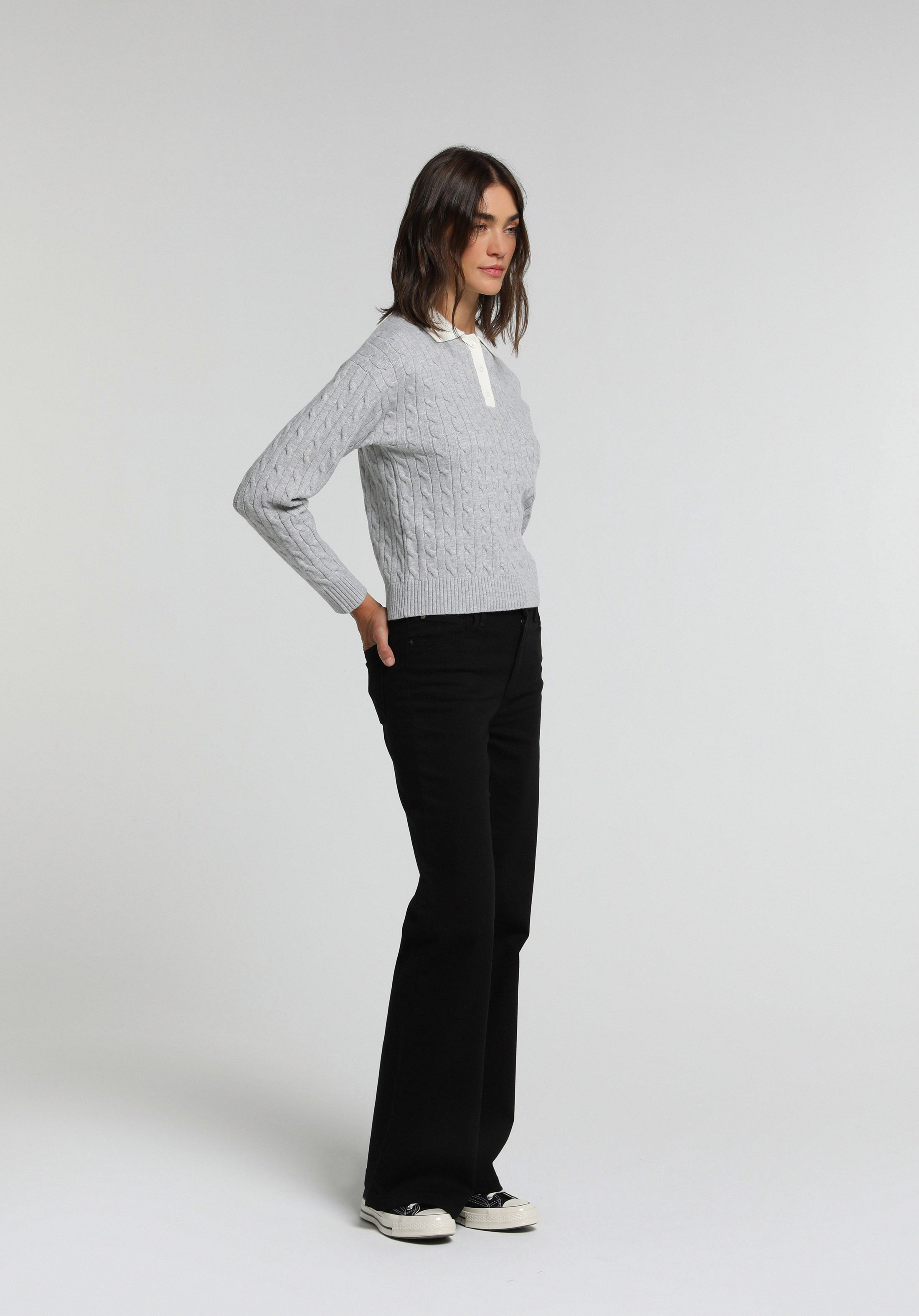 High Rise Super Flare Fit   Kadın Black Black Denim Jean Pantolon