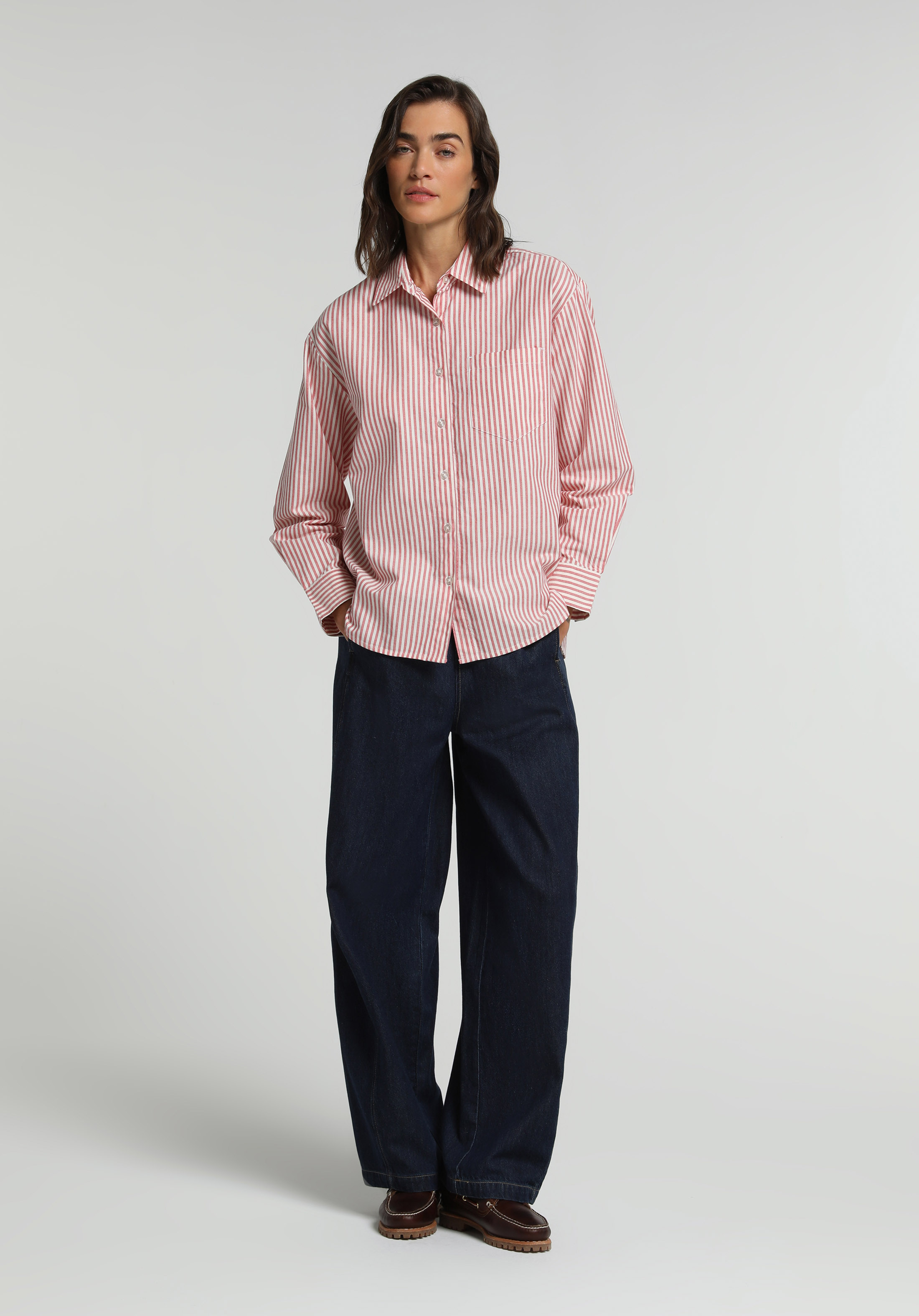Loose Fit   Kadın Dark İndigo Denim Jean Pantolon
