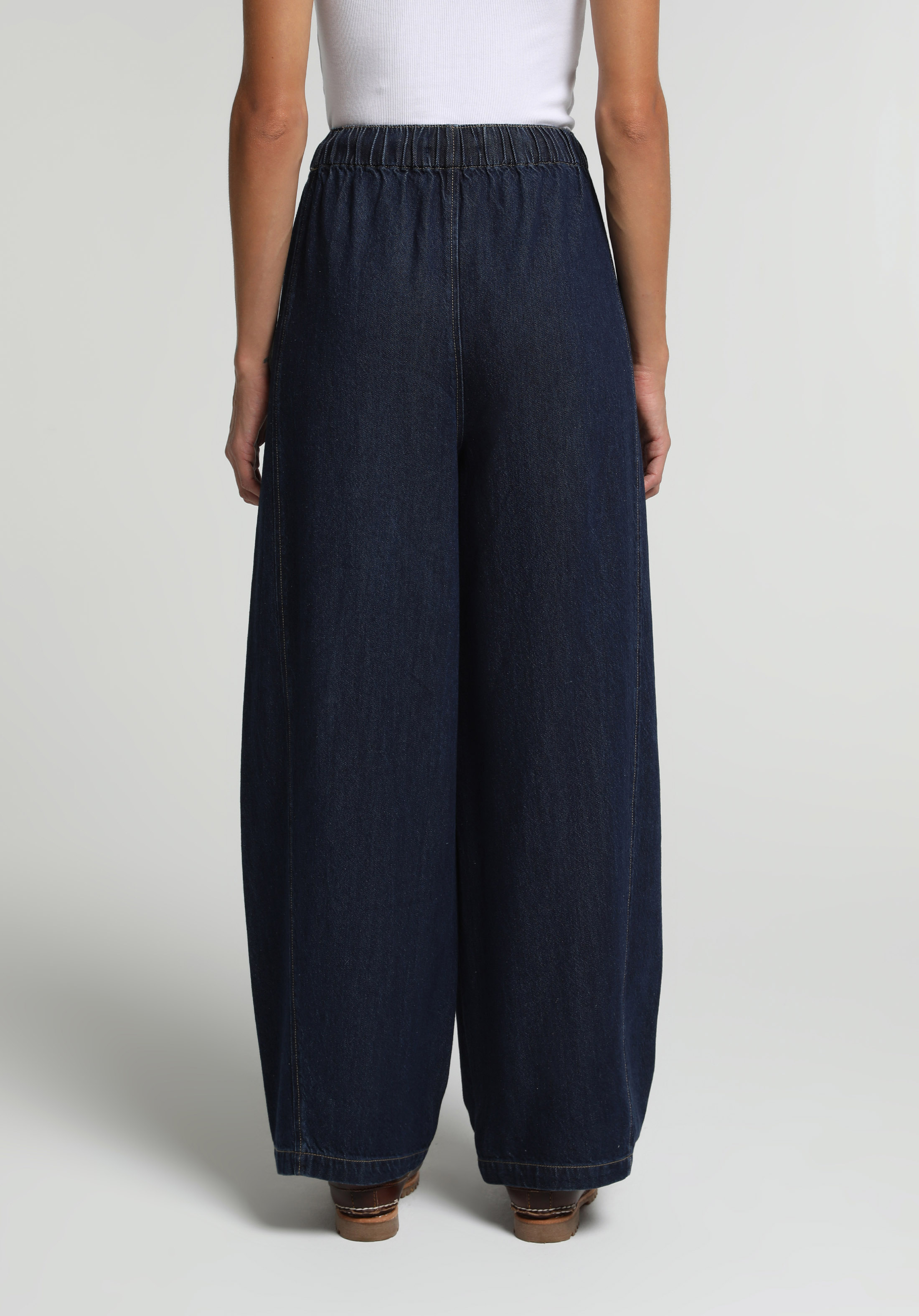 Loose Fit   Kadın Dark İndigo Denim Jean Pantolon