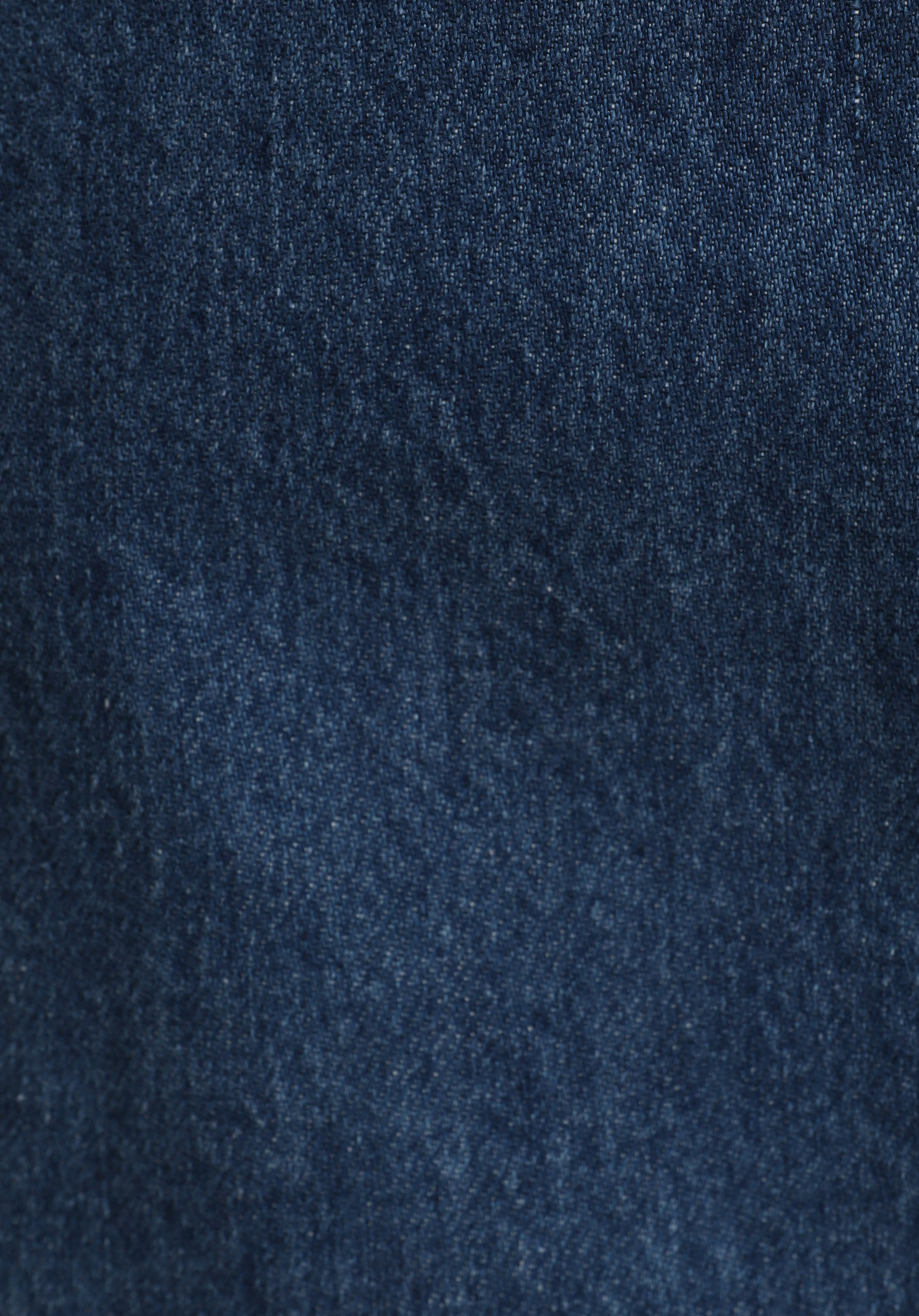 Slim Fit Düz Kadın Mid İndigo Denim Uzun Kol Elbise