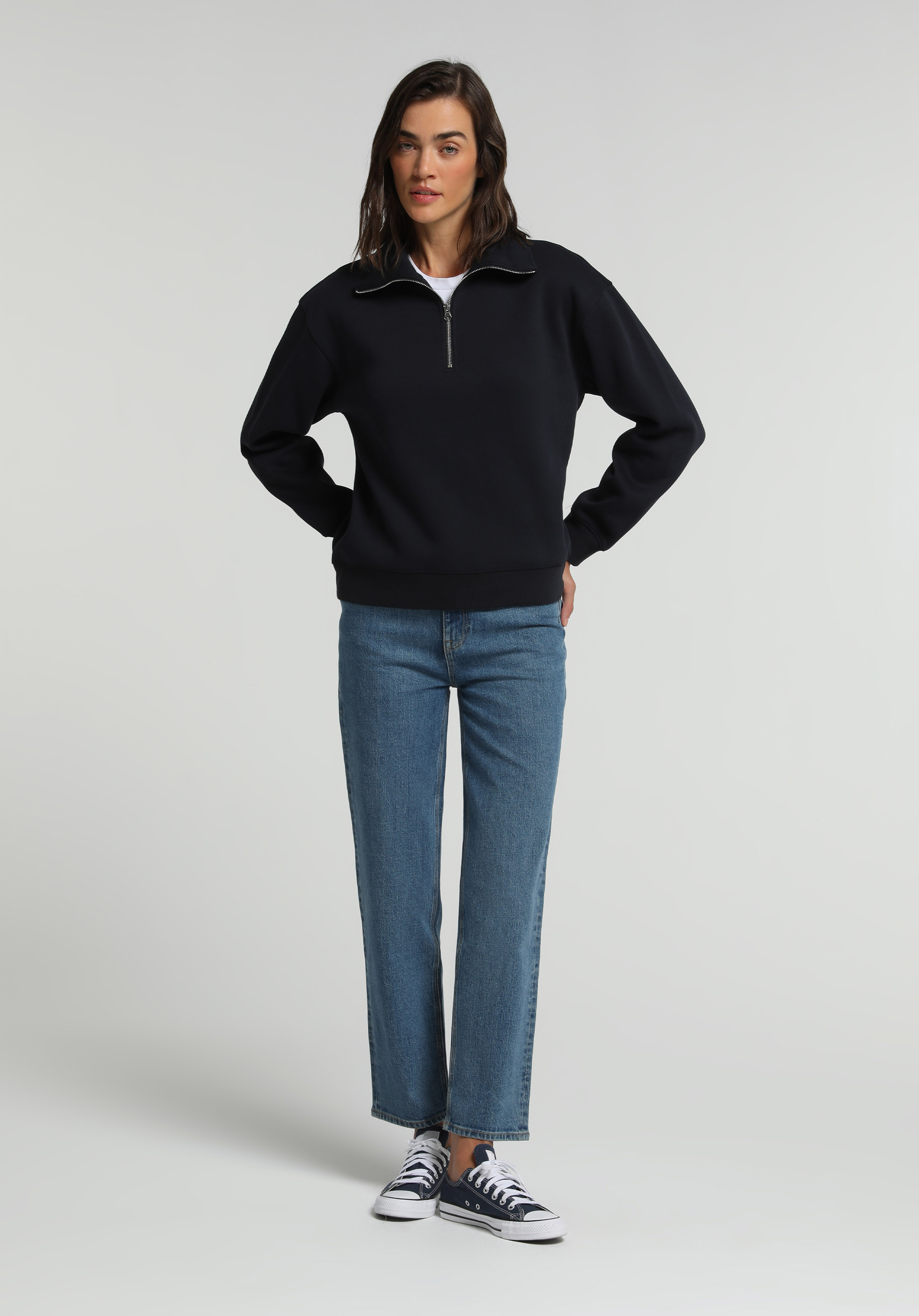 Slim Tapered Fit   Kadın Light İndigo Denim Jean Pantolon
