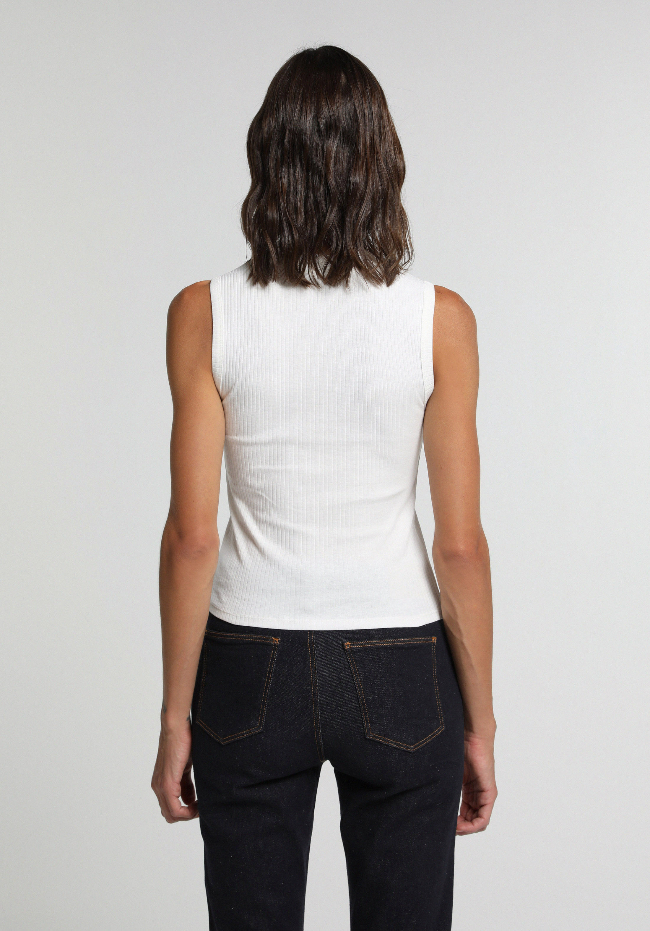 Slim Fit   Kadın Beyaz Atlet