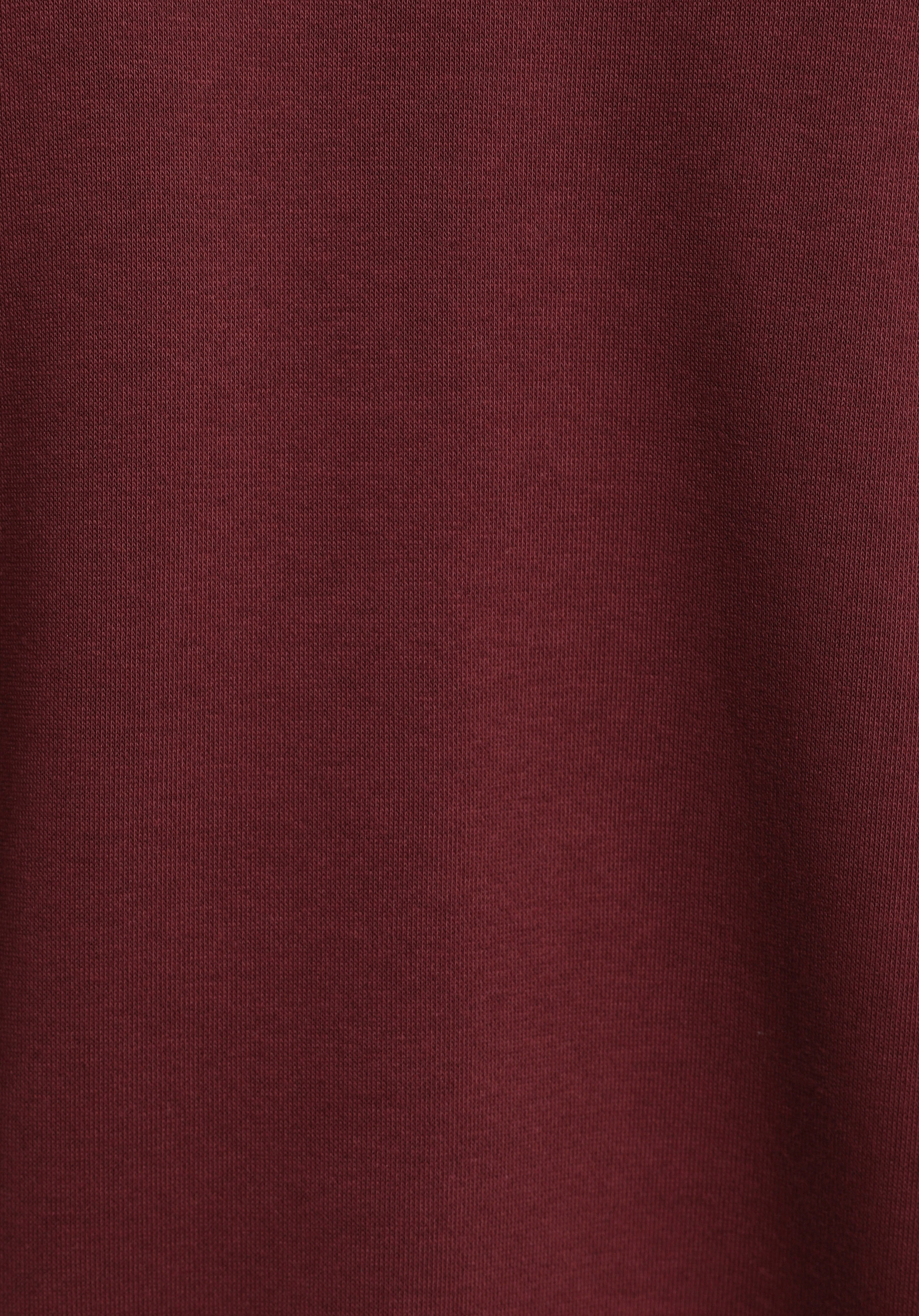 Oversize Fit Yuvarlak Yaka Nakışlı Kadın Bordo Sweatshirt