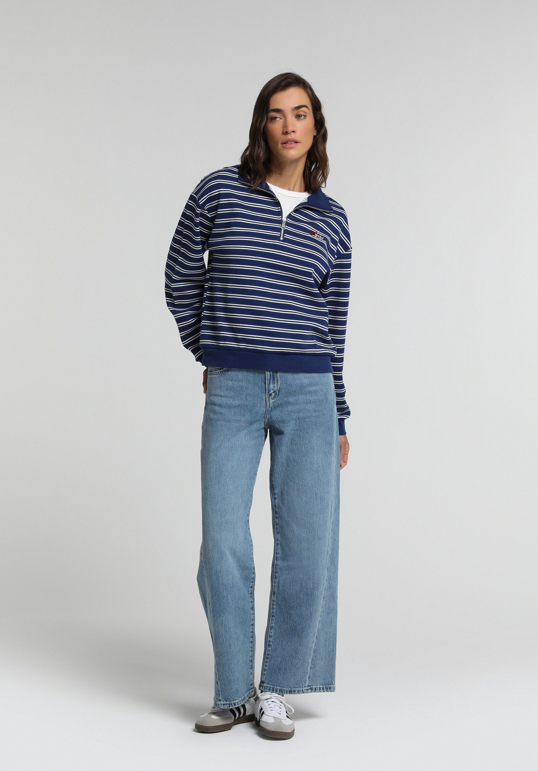 Wide Leg Fit   Kadın Black Denim Jean Pantolon