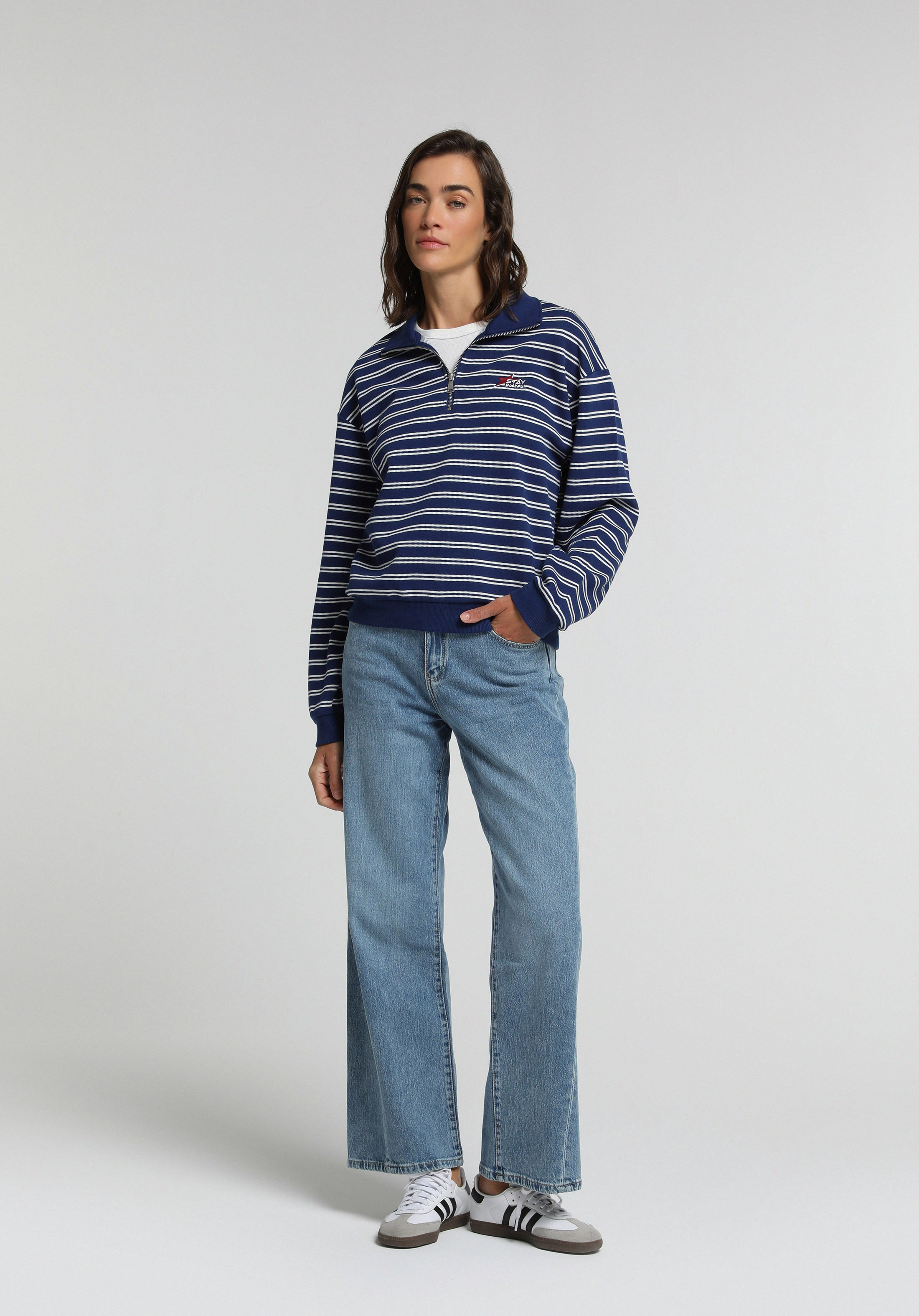 Wide Leg Fit   Kadın Black Denim Jean Pantolon