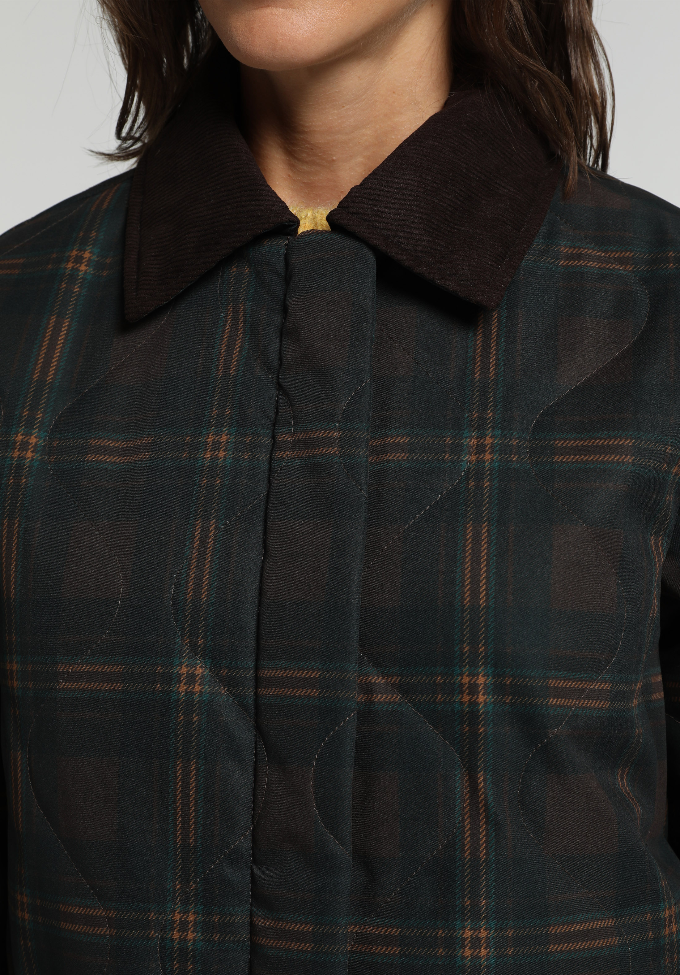 Regular Fit Shirt Neck Fermuarlı Astarlı Suya Dayanıklı Kadın Kahverengi Mont