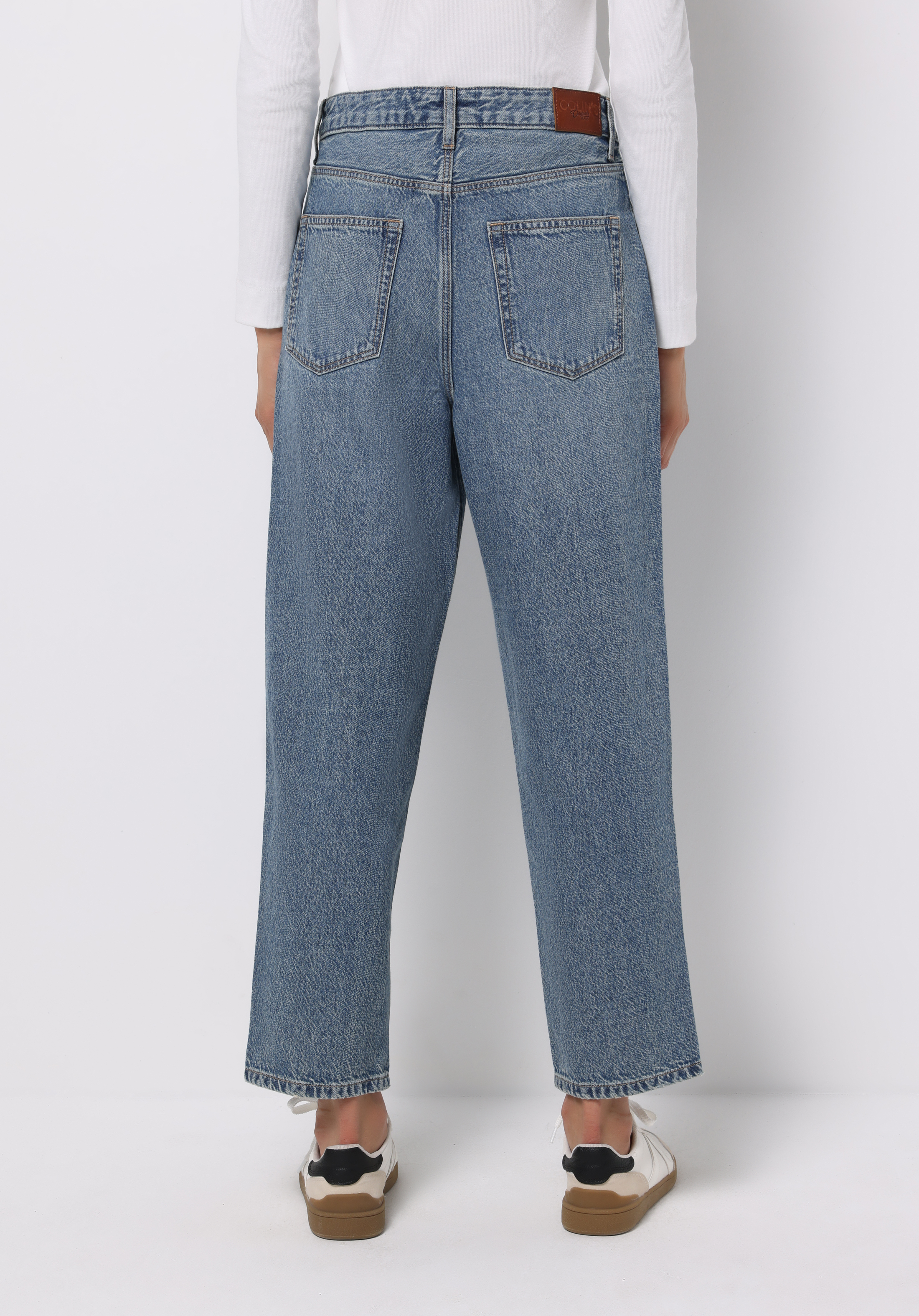 Barrel Fit   Kadın Light İndigo Denim Jean Pantolon