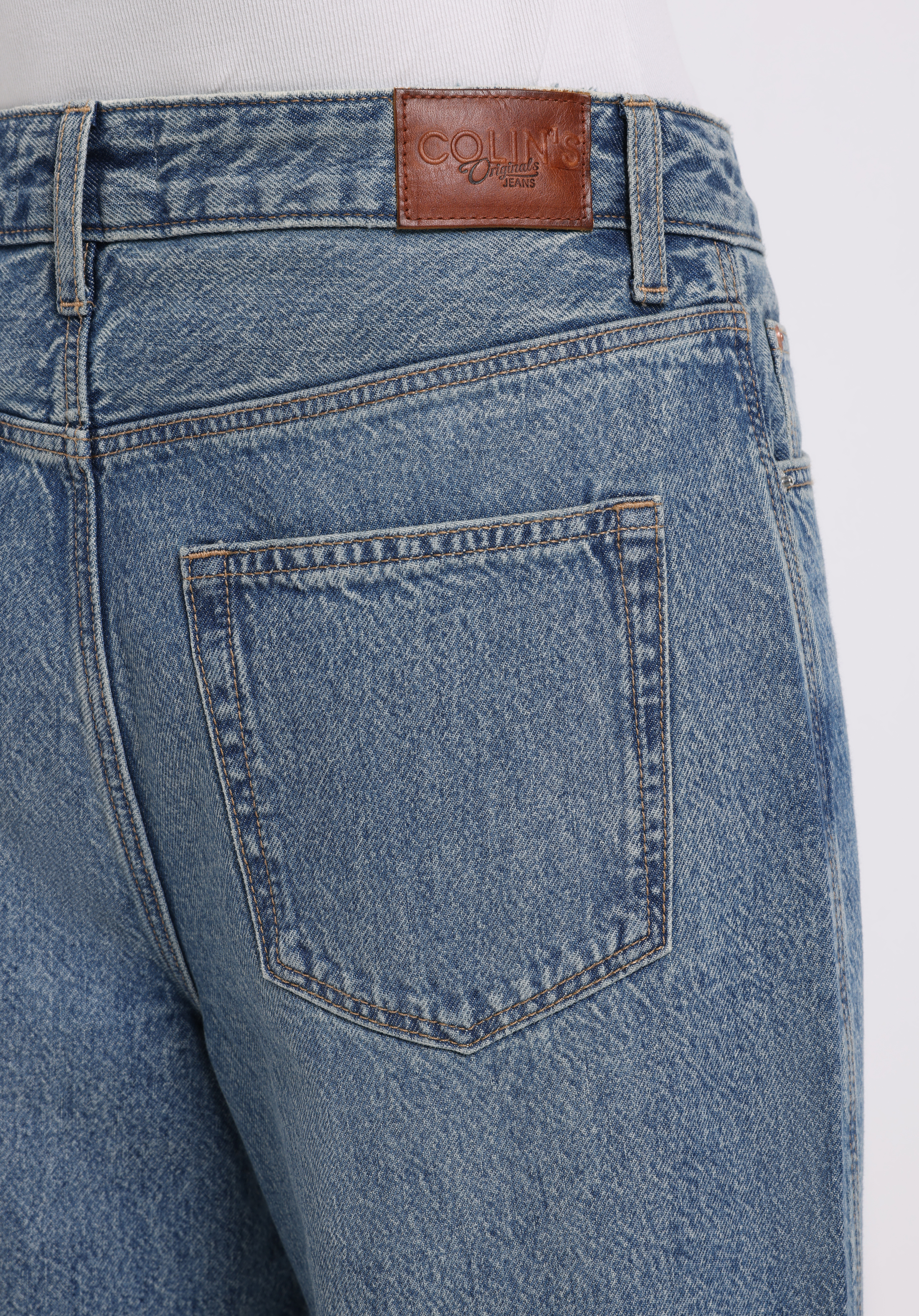 Barrel Fit   Kadın Light İndigo Denim Jean Pantolon