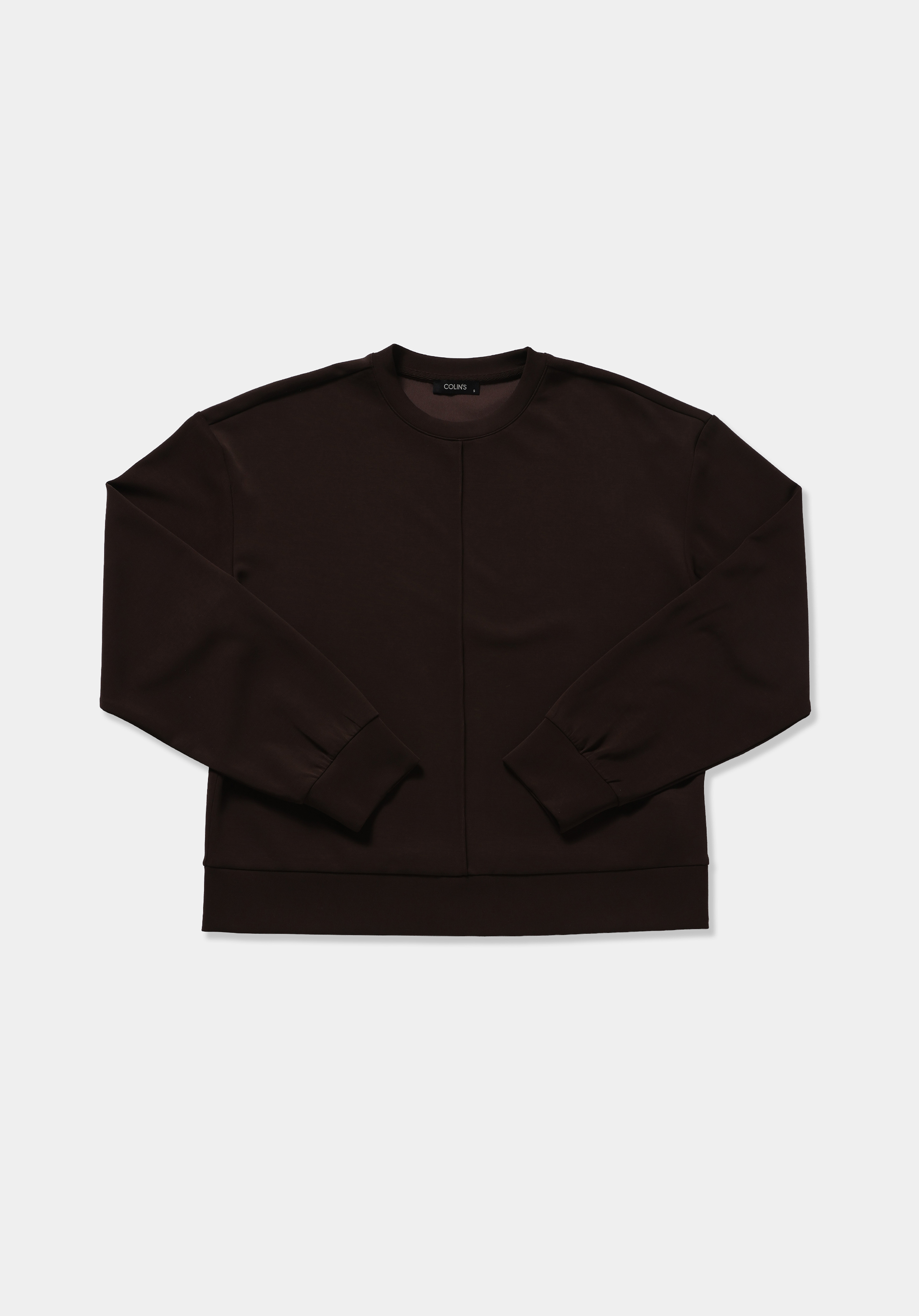 Regular Fit Yuvarlak Yaka Düz Kadın Kahverengi Sweatshirt