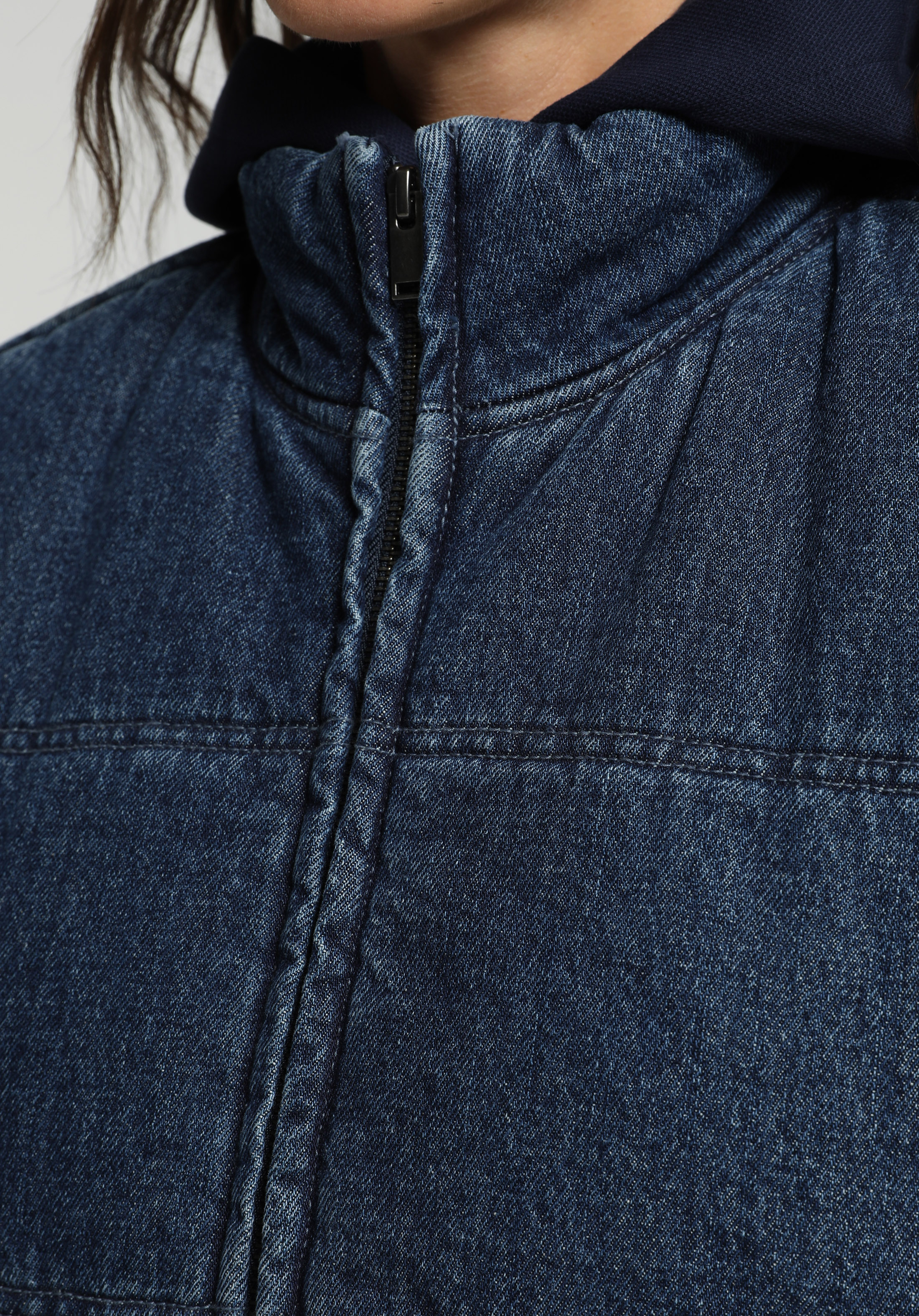 Regular Fit     Kadın Dark İndigo Denim Yelek