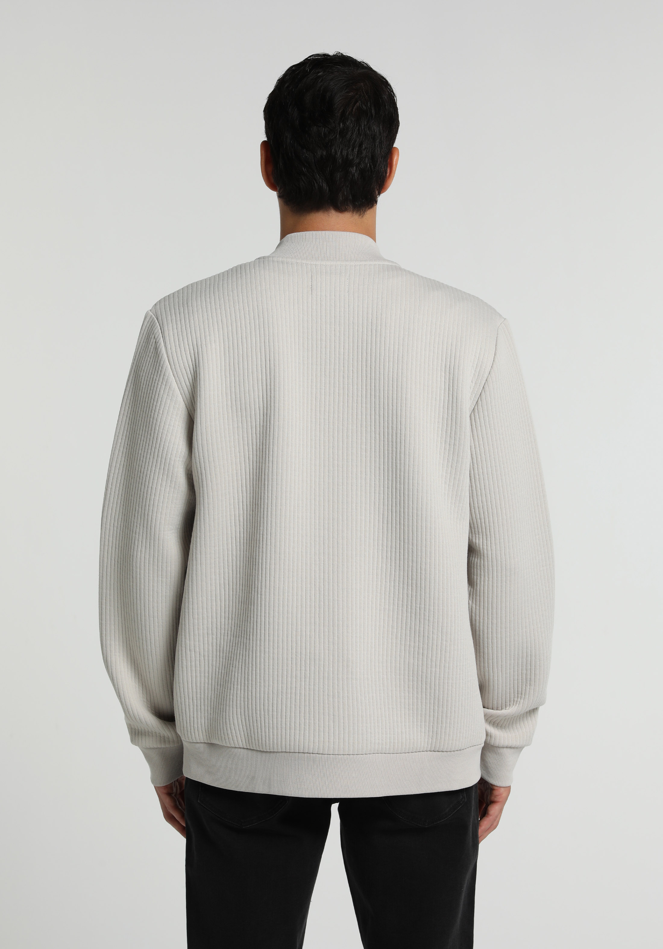 Slim Fit Fermuarlı   Erkek Taş Ceket