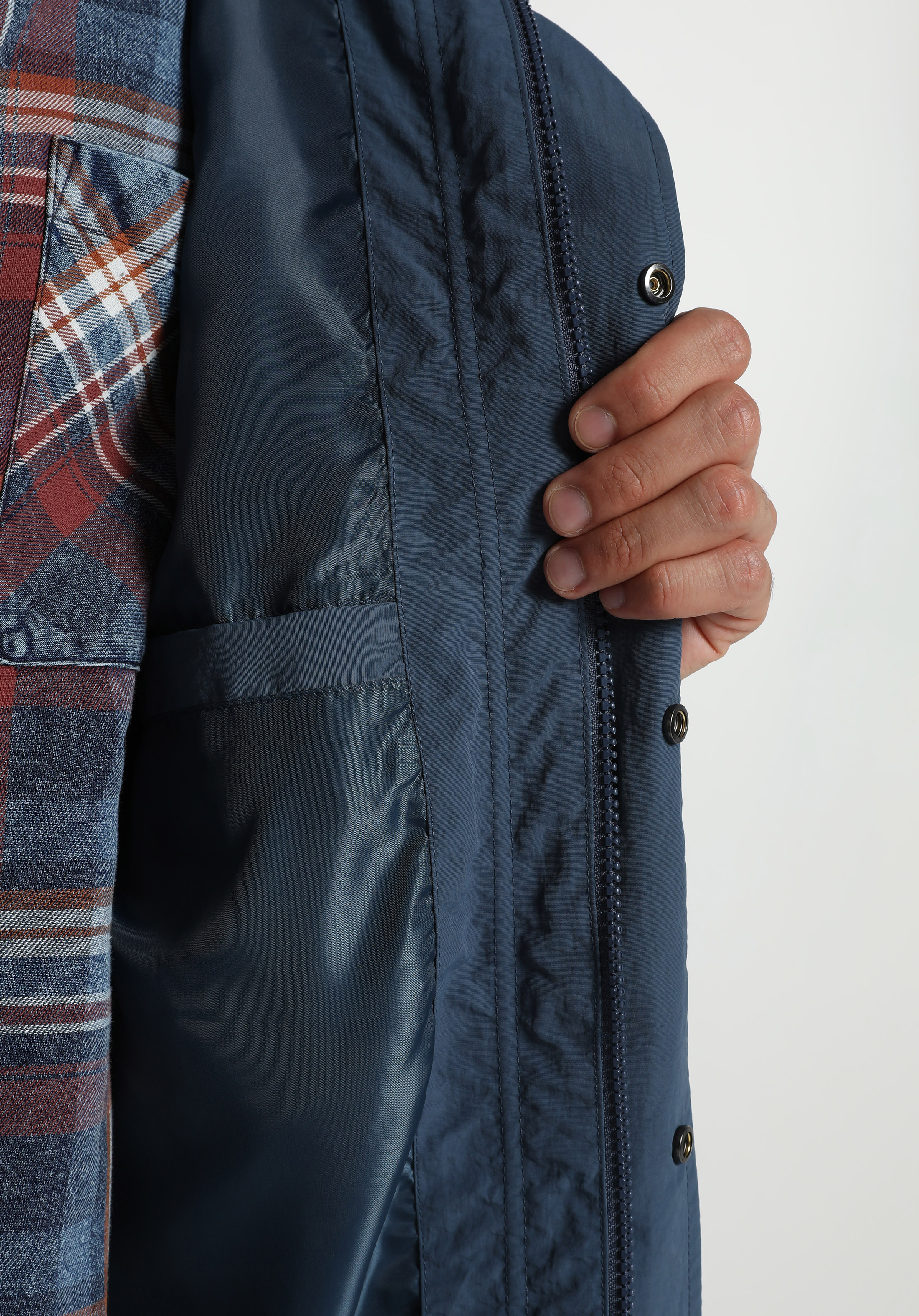 Regular Fit     Erkek Lacivert Yağmurluk
