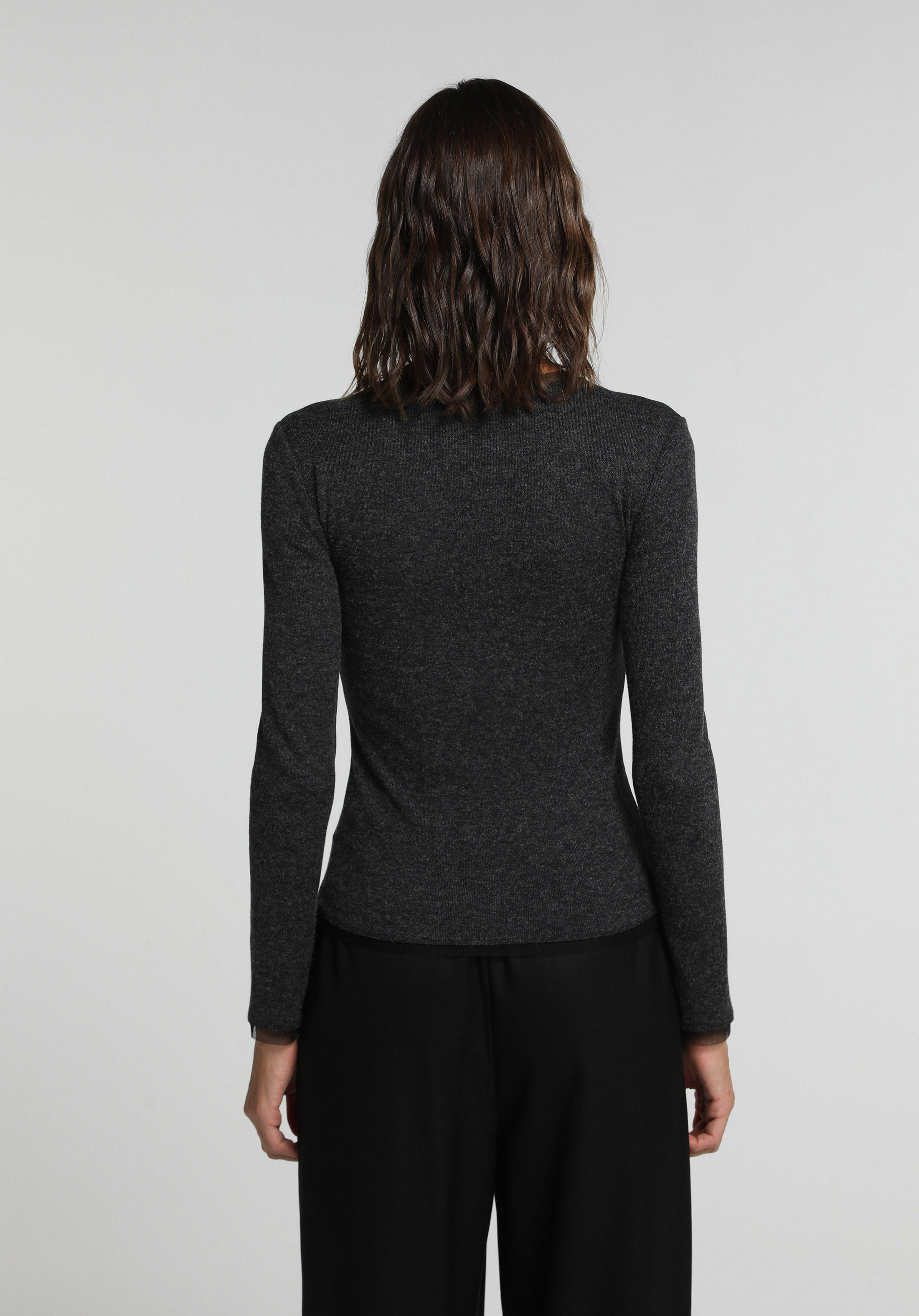 Slim Fit   Kadın Siyah  Tişört