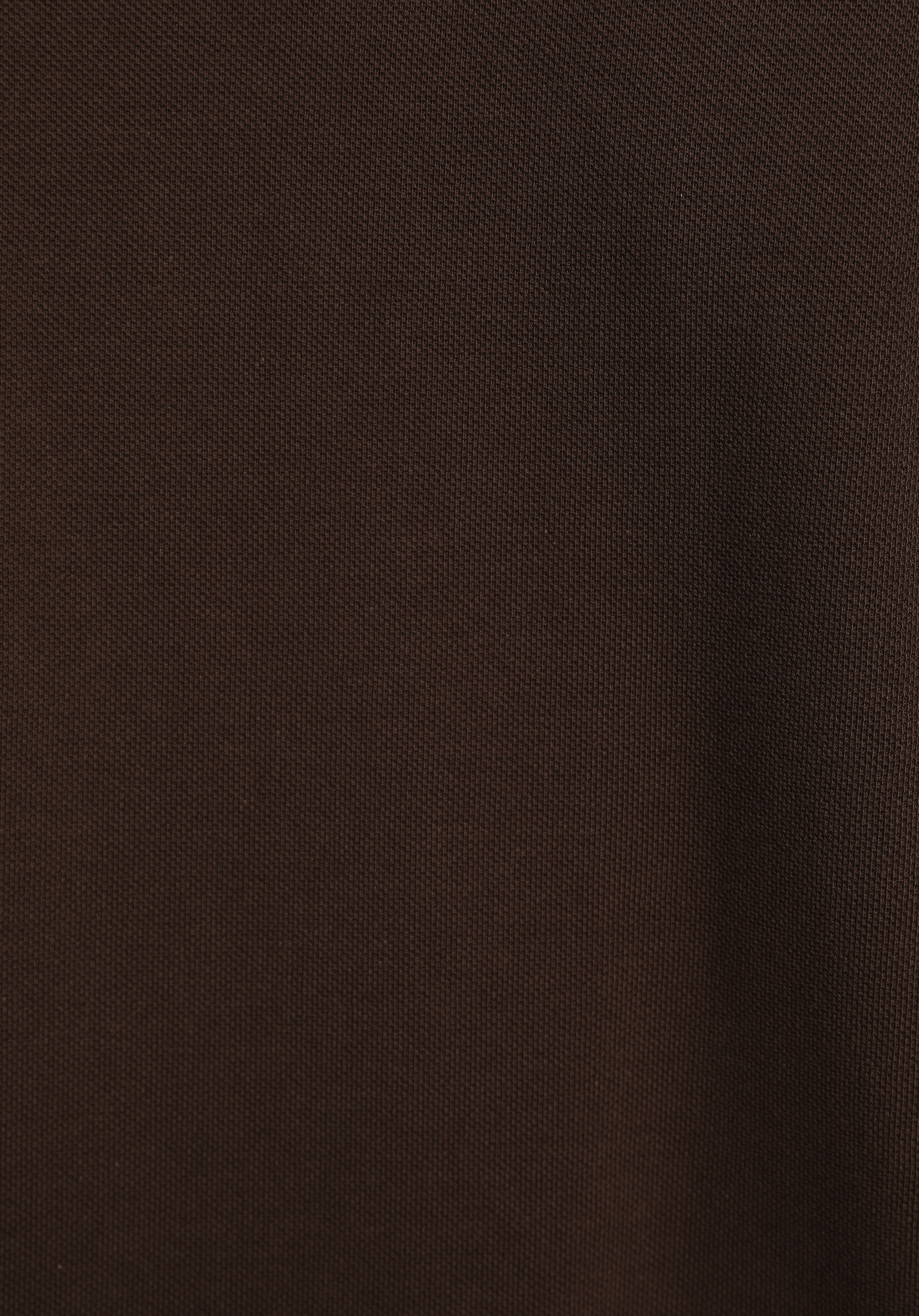 Regular Fit Polo Yaka Düz Erkek Kahverengi Uzun Kol Tişört