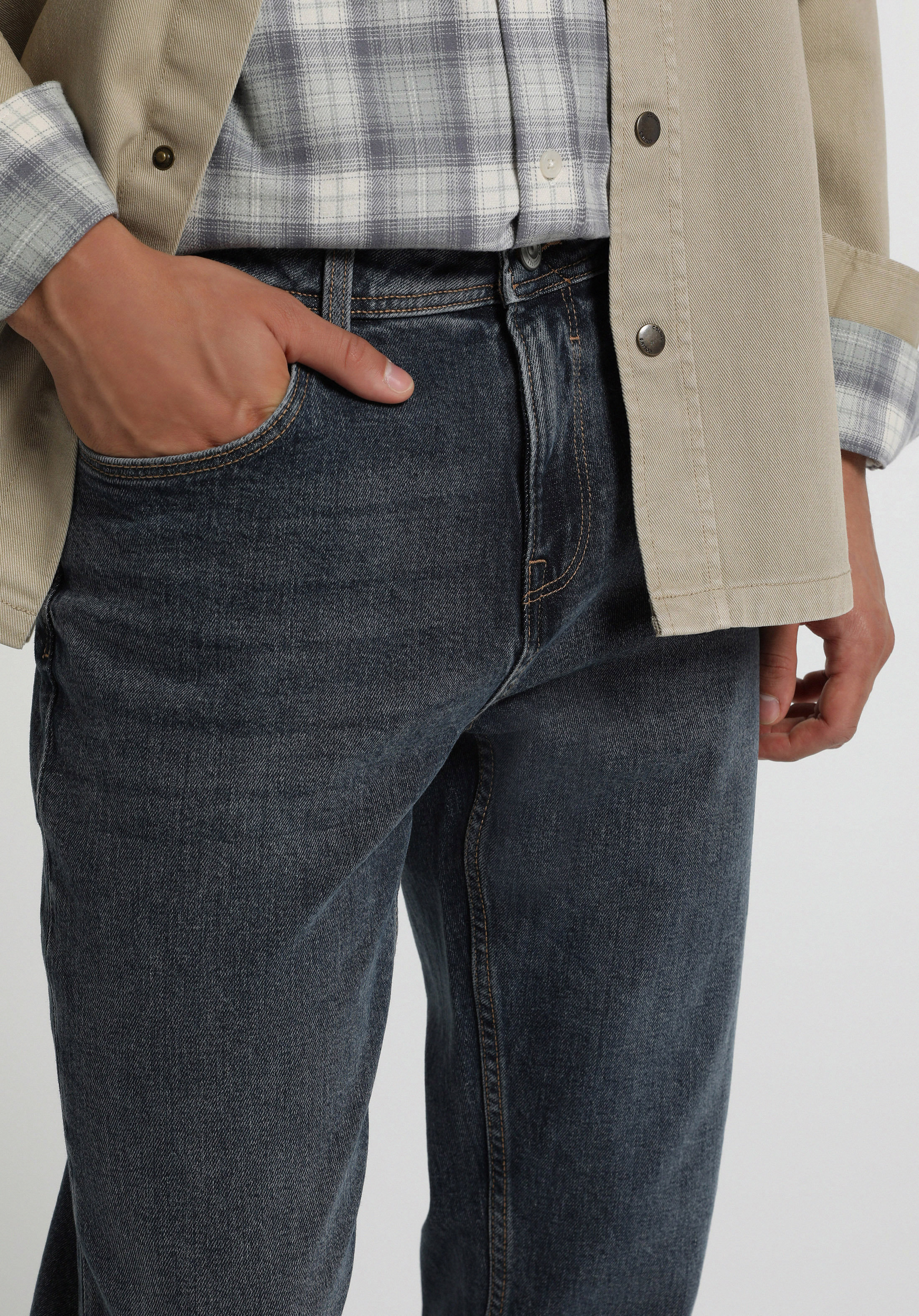 Straight Fit   Erkek Light İndigo Denim Jean Pantolon
