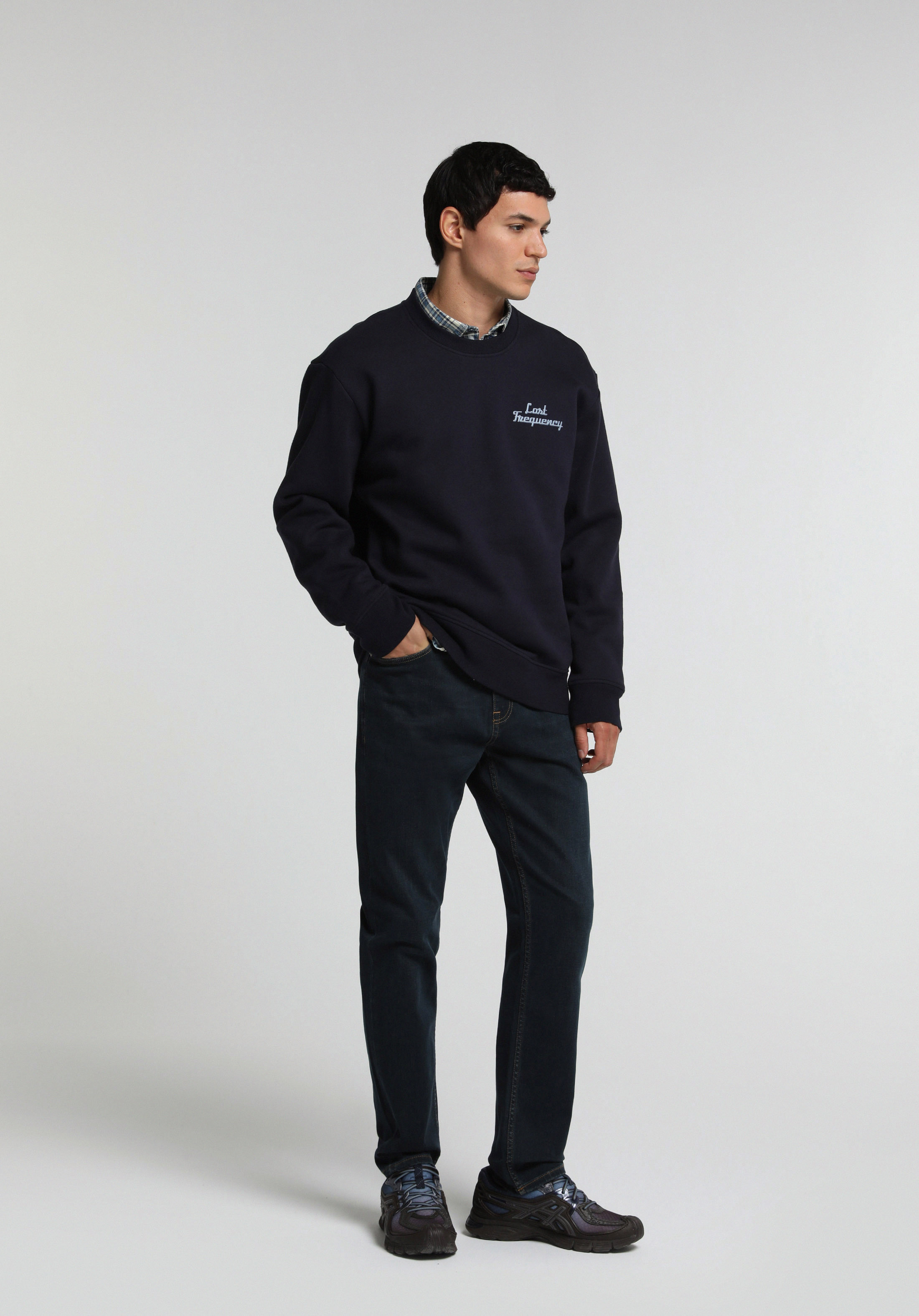 Slim Tapered Fit   Erkek Blue Black Denim Jean Pantolon
