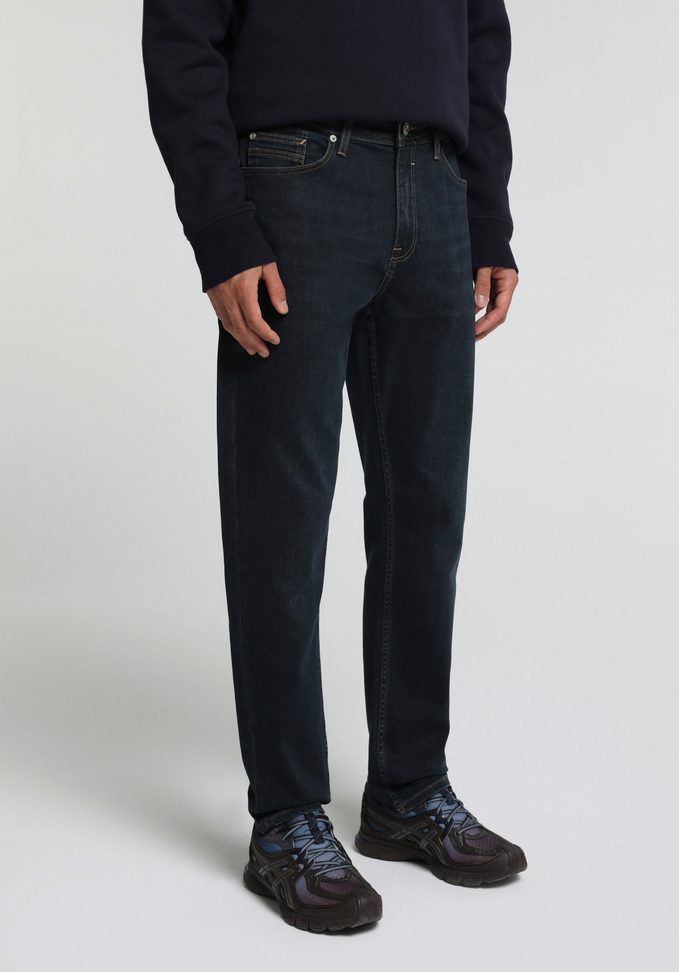 Slim Tapered Fit   Erkek Blue Black Denim Jean Pantolon