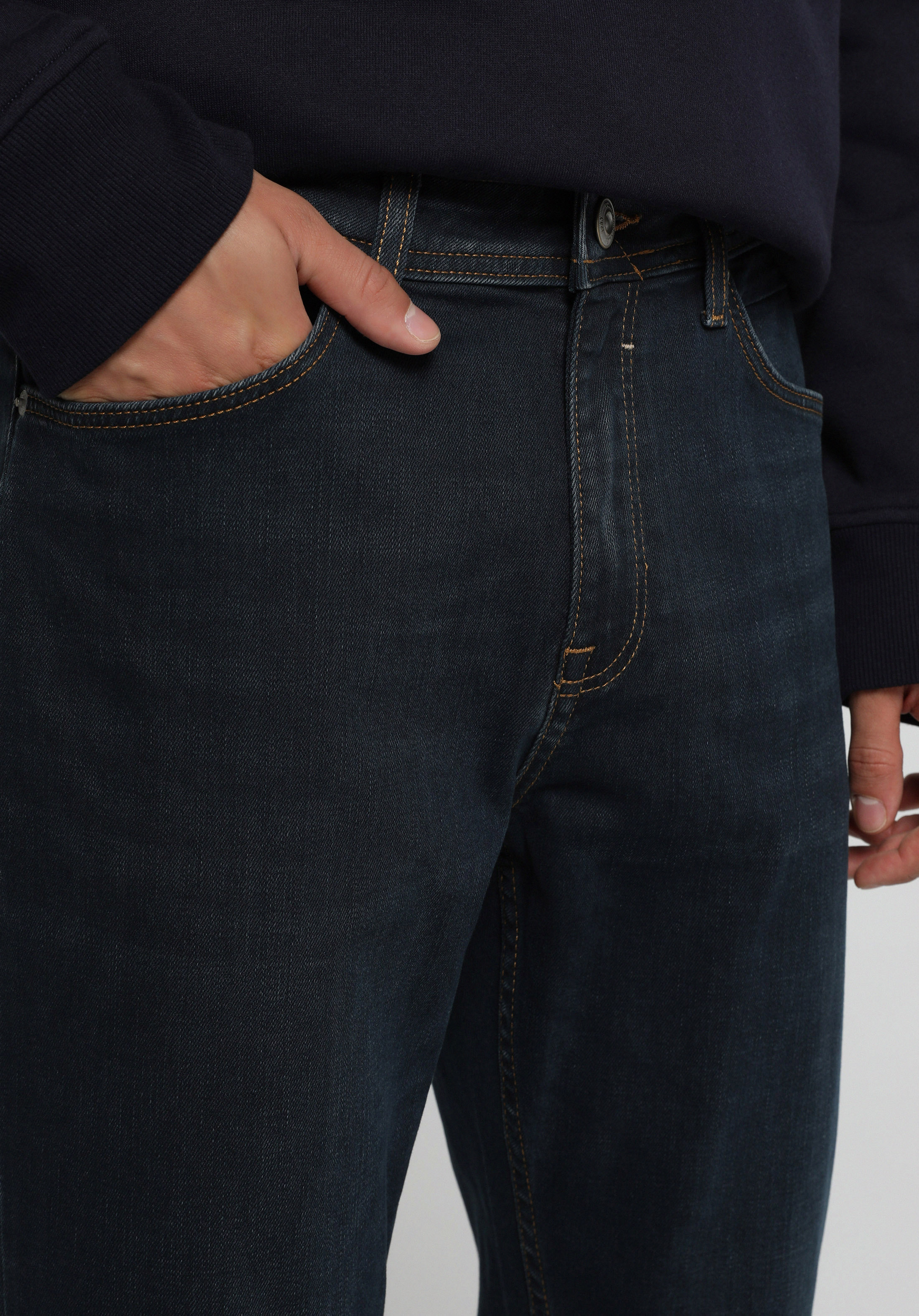 Slim Tapered Fit   Erkek Blue Black Denim Jean Pantolon