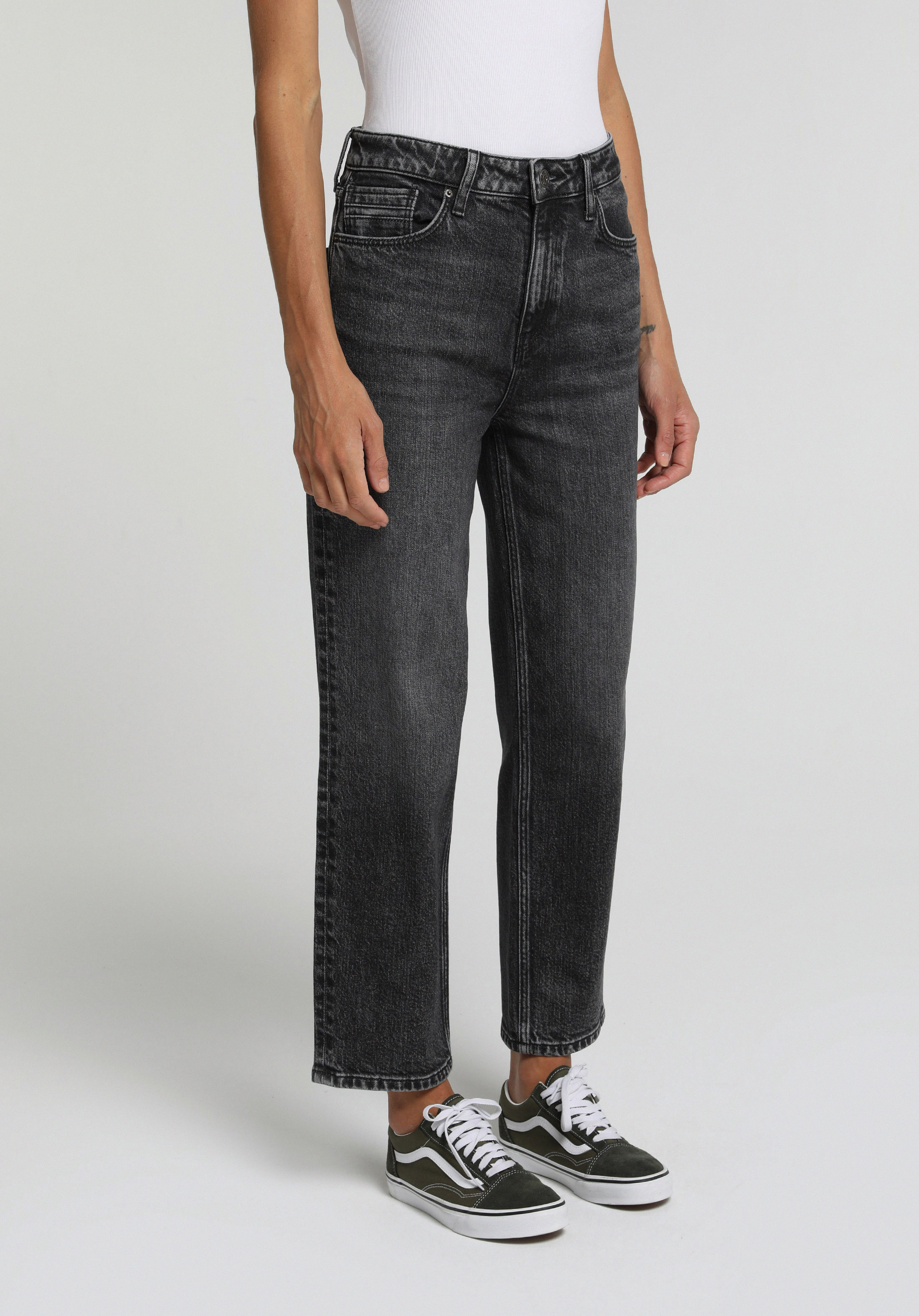 Slim Tapered Fit   Kadın Black Denim Jean Pantolon