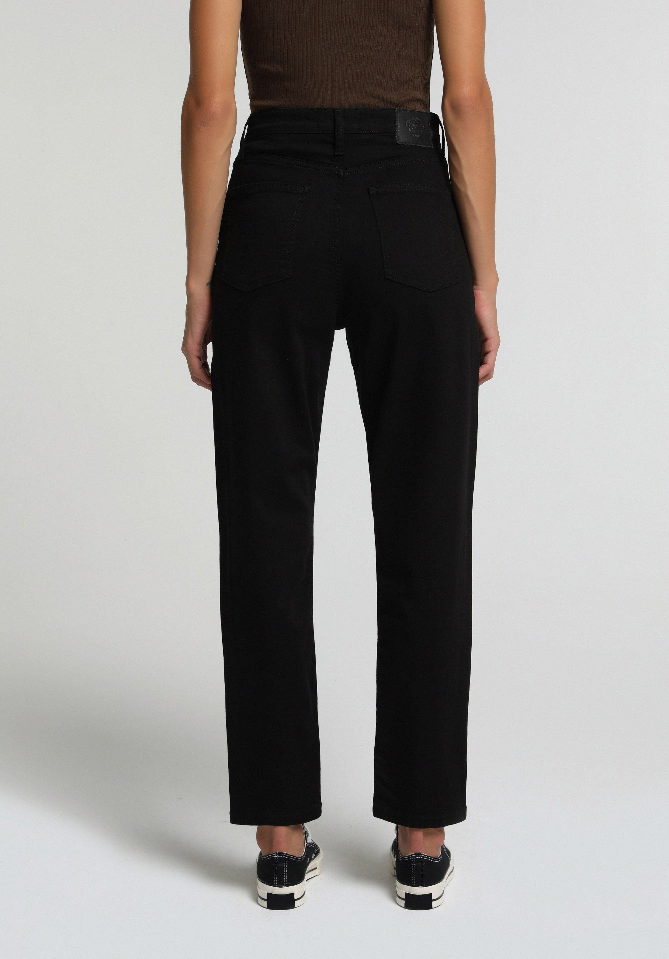 Mom Fit   Kadın Black Black Denim Jean Pantolon