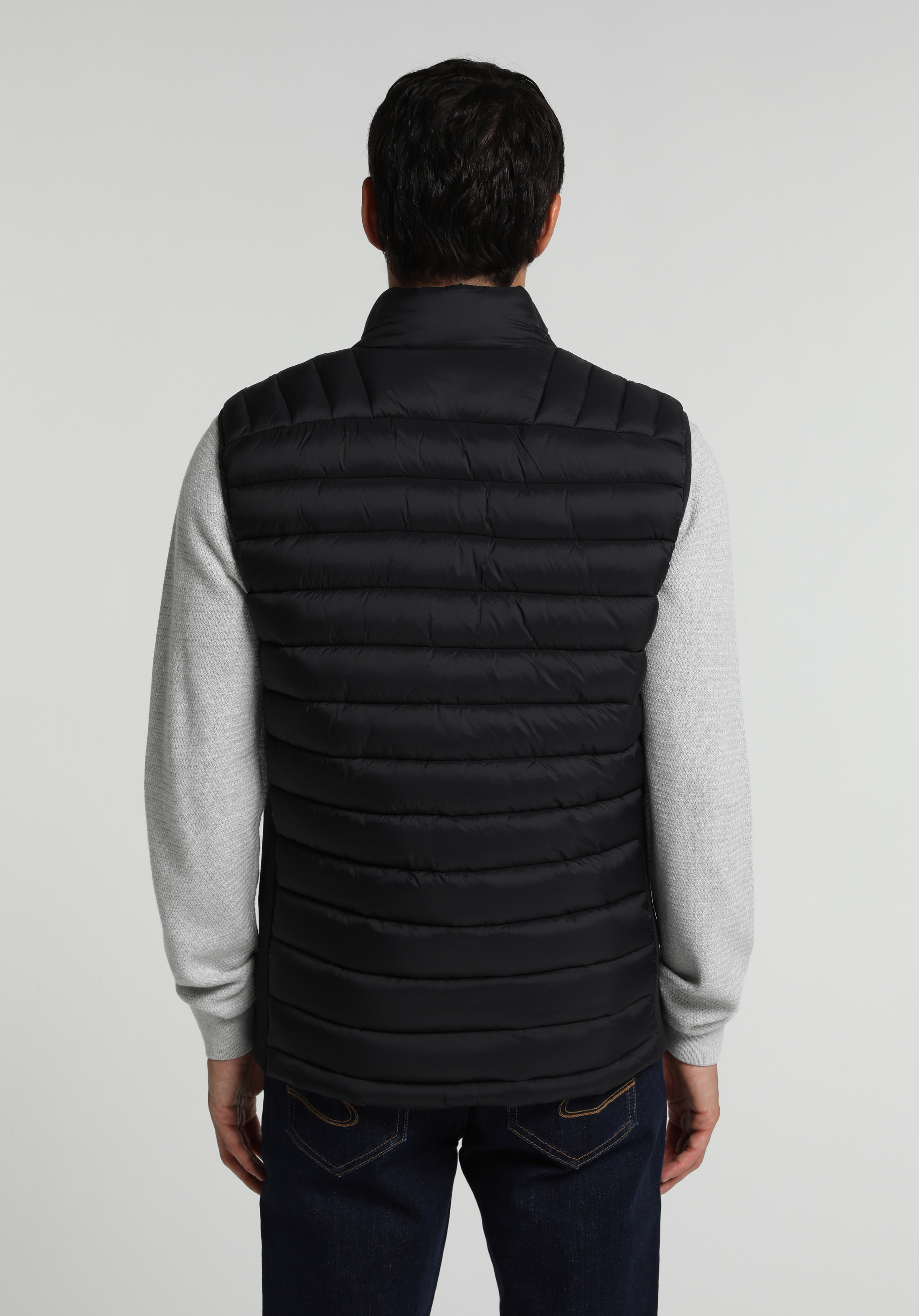 Slim Fit Dik Yaka Fermuarlı Astarlı  Erkek Siyah Yelek