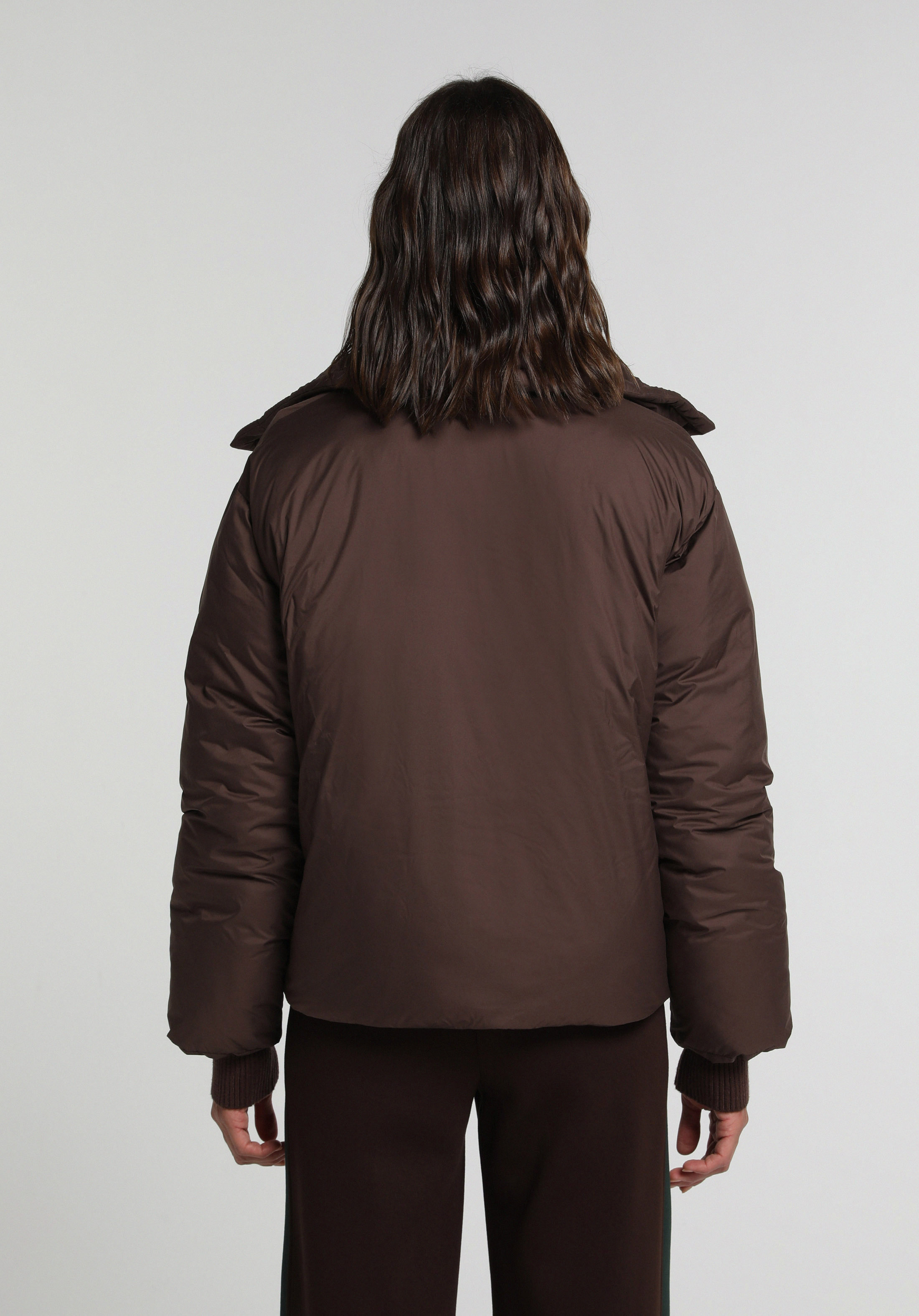 Regular Fit High Neck Fermuarlı Astarlı Suya Dayanıklı Kadın Kahverengi Mont