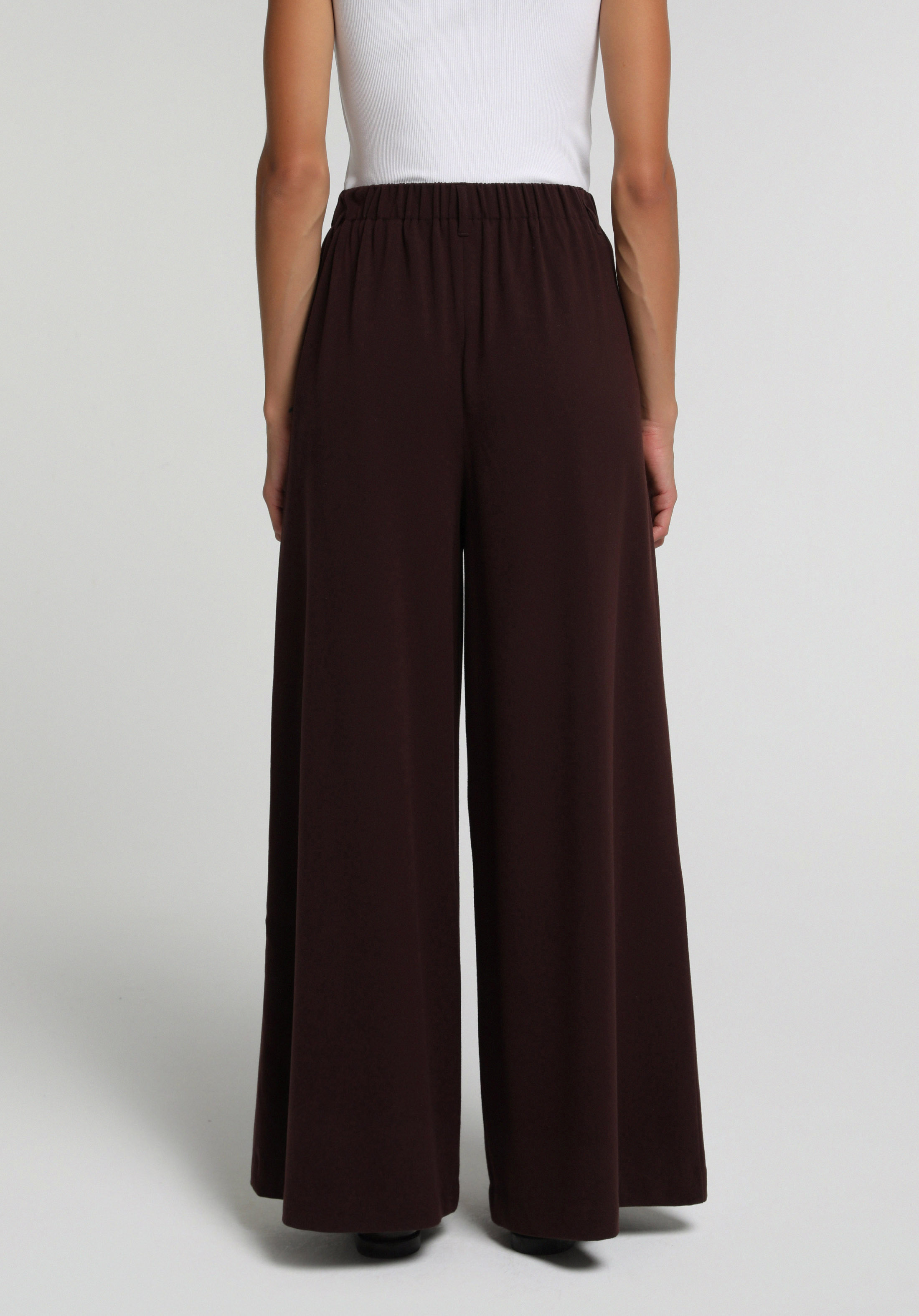 Regular Fit Yüksel Bel Geniş Paça Kadın Mor  Pantolon
