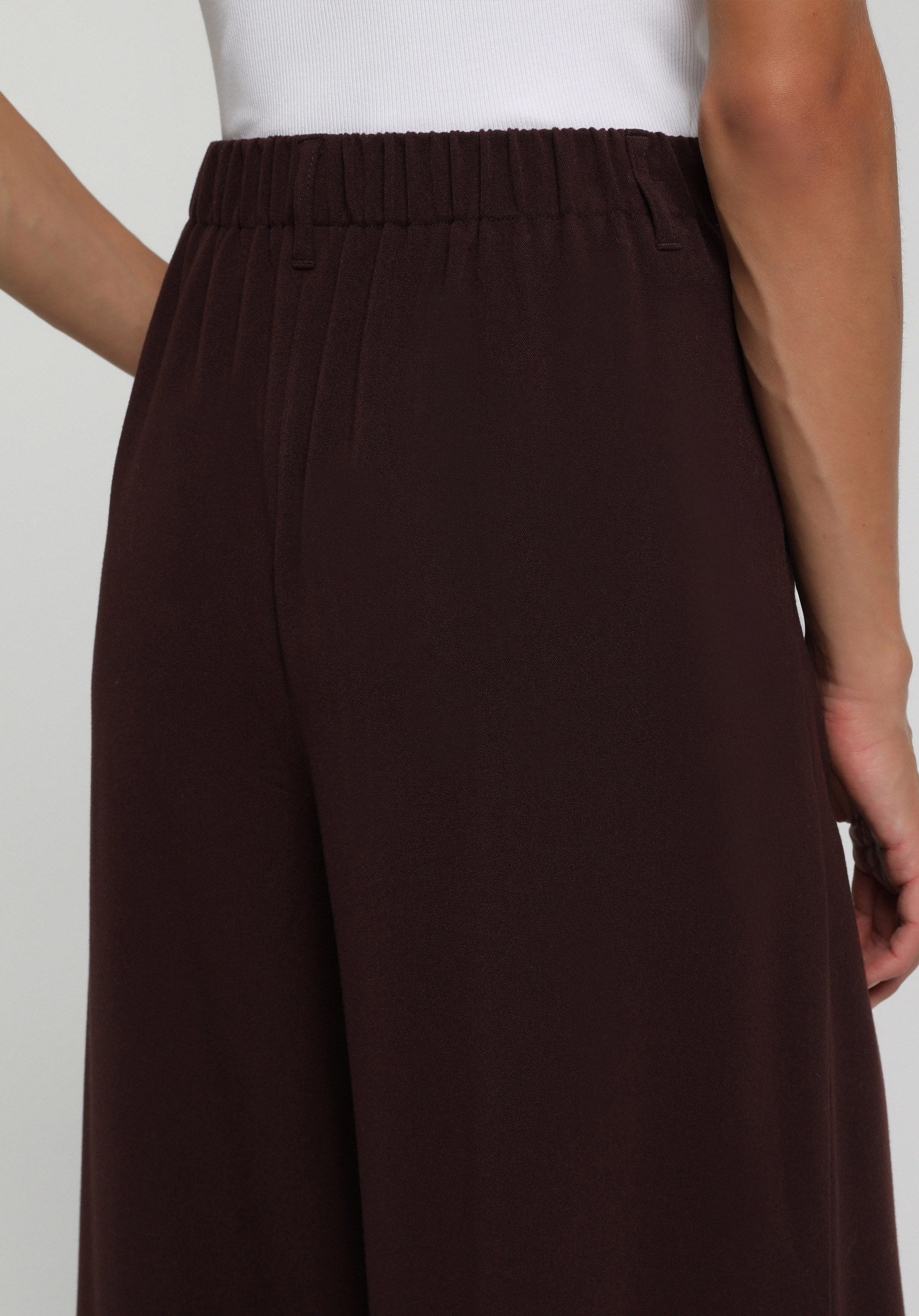Regular Fit Yüksel Bel Geniş Paça Kadın Mor  Pantolon