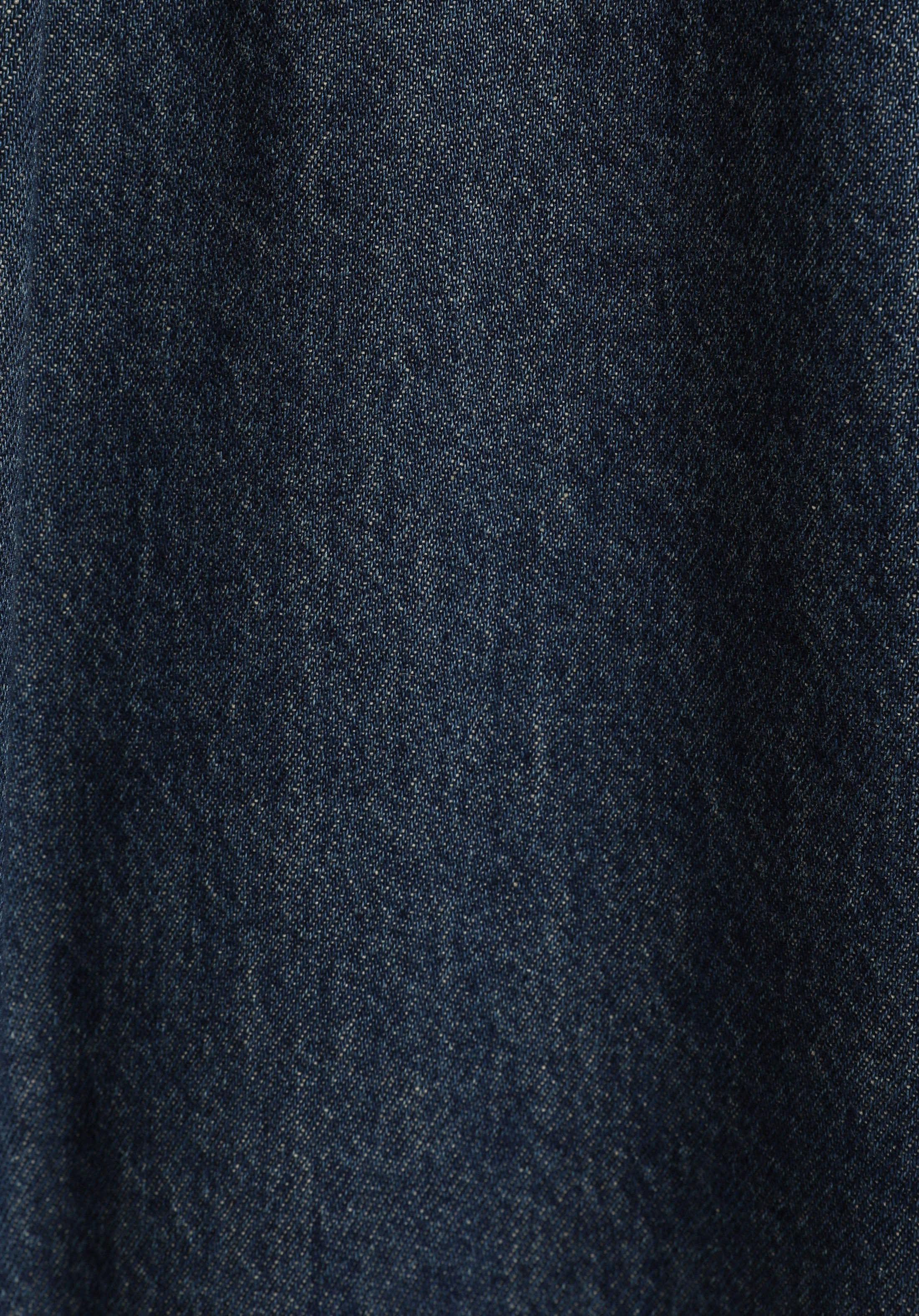 Oversize Fit Klasik Yaka Düz Kadın Mid İndigo Denim Uzun Kol Gömlek