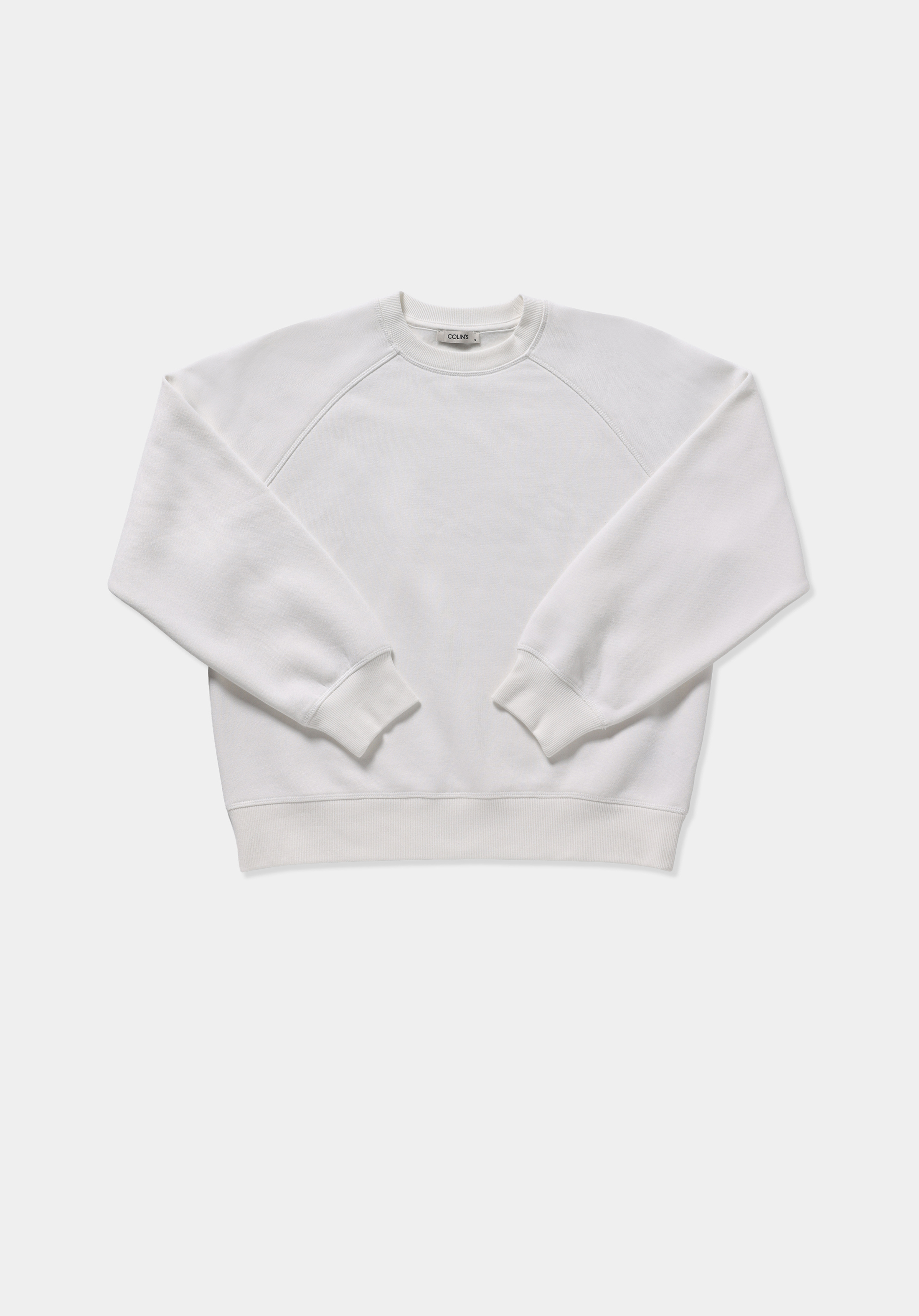 Regular Fit Yuvarlak Yaka Düz Kadın Beyaz Sweatshirt