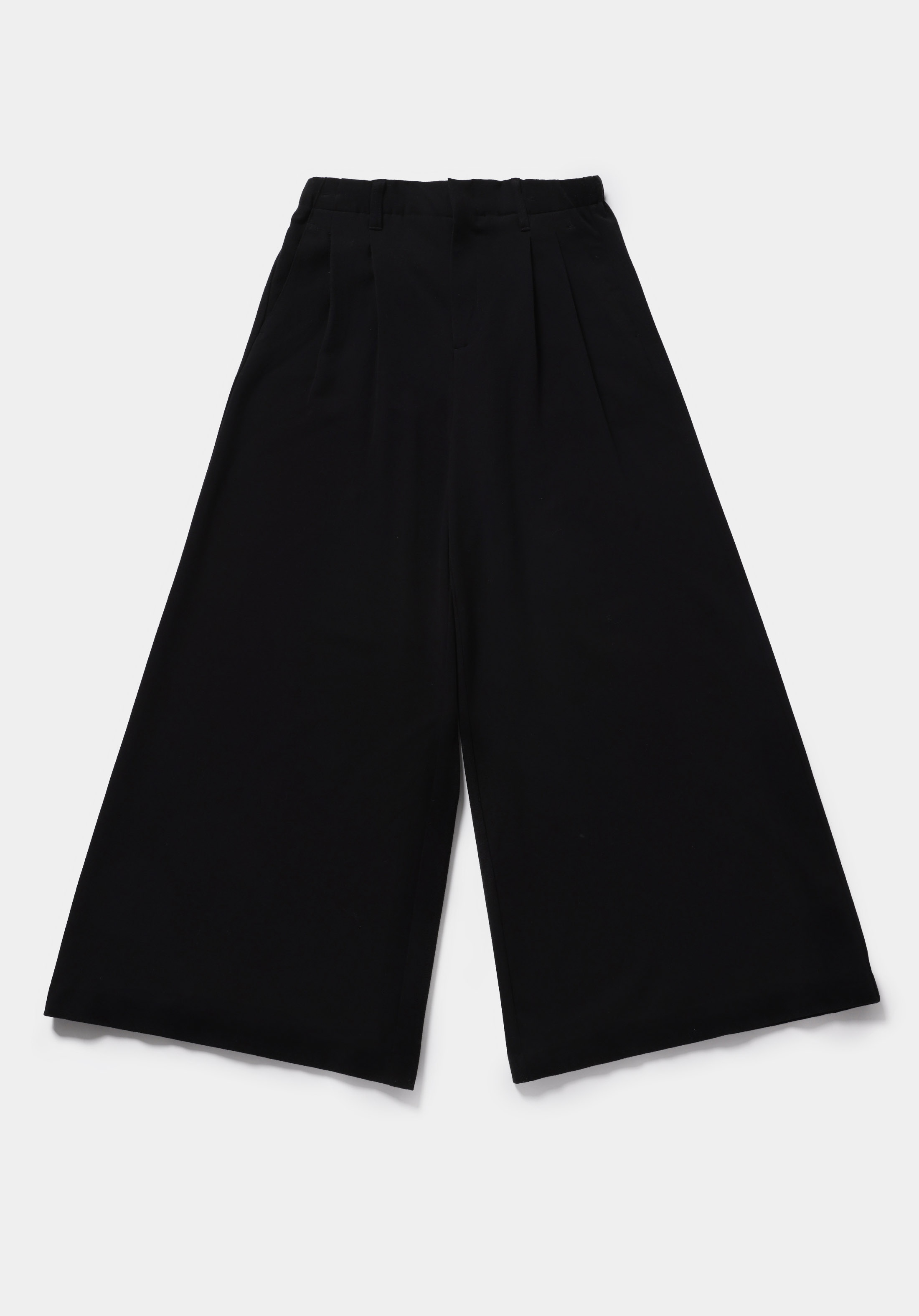 Regular Fit Yüksel Bel Geniş Paça Kadın Siyah  Pantolon