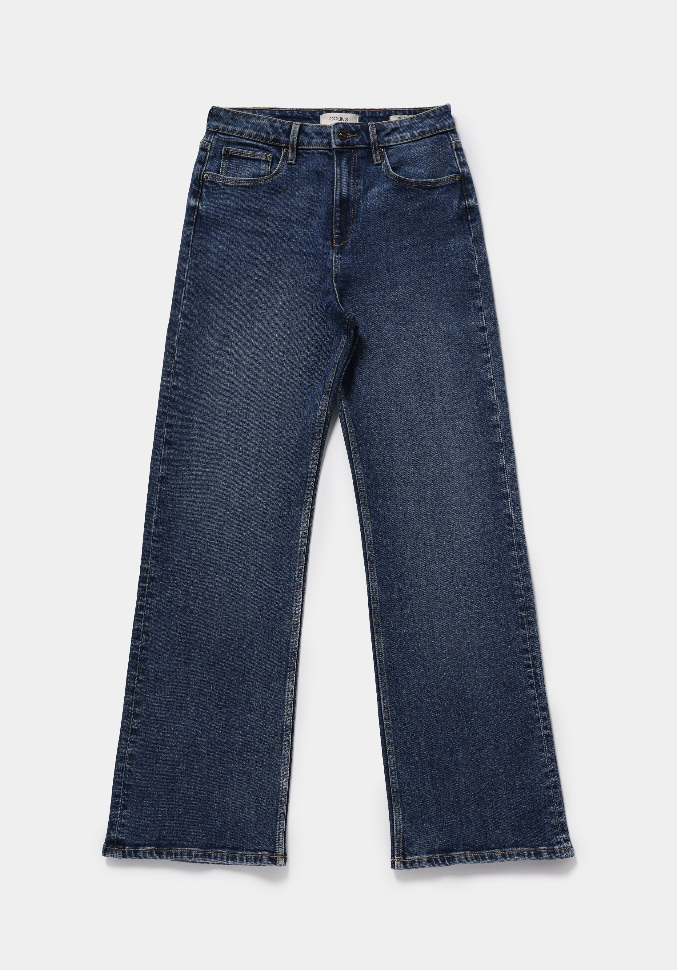 Loose Bootcut Fit   Kadın Mid İndigo Denim Jean Pantolon